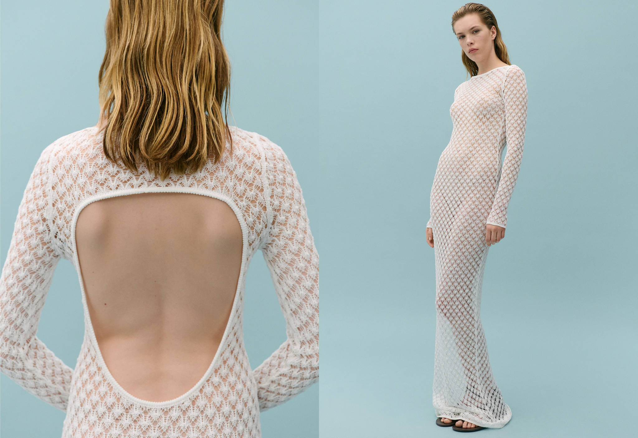 Open back crochet dress - Panoramic plane