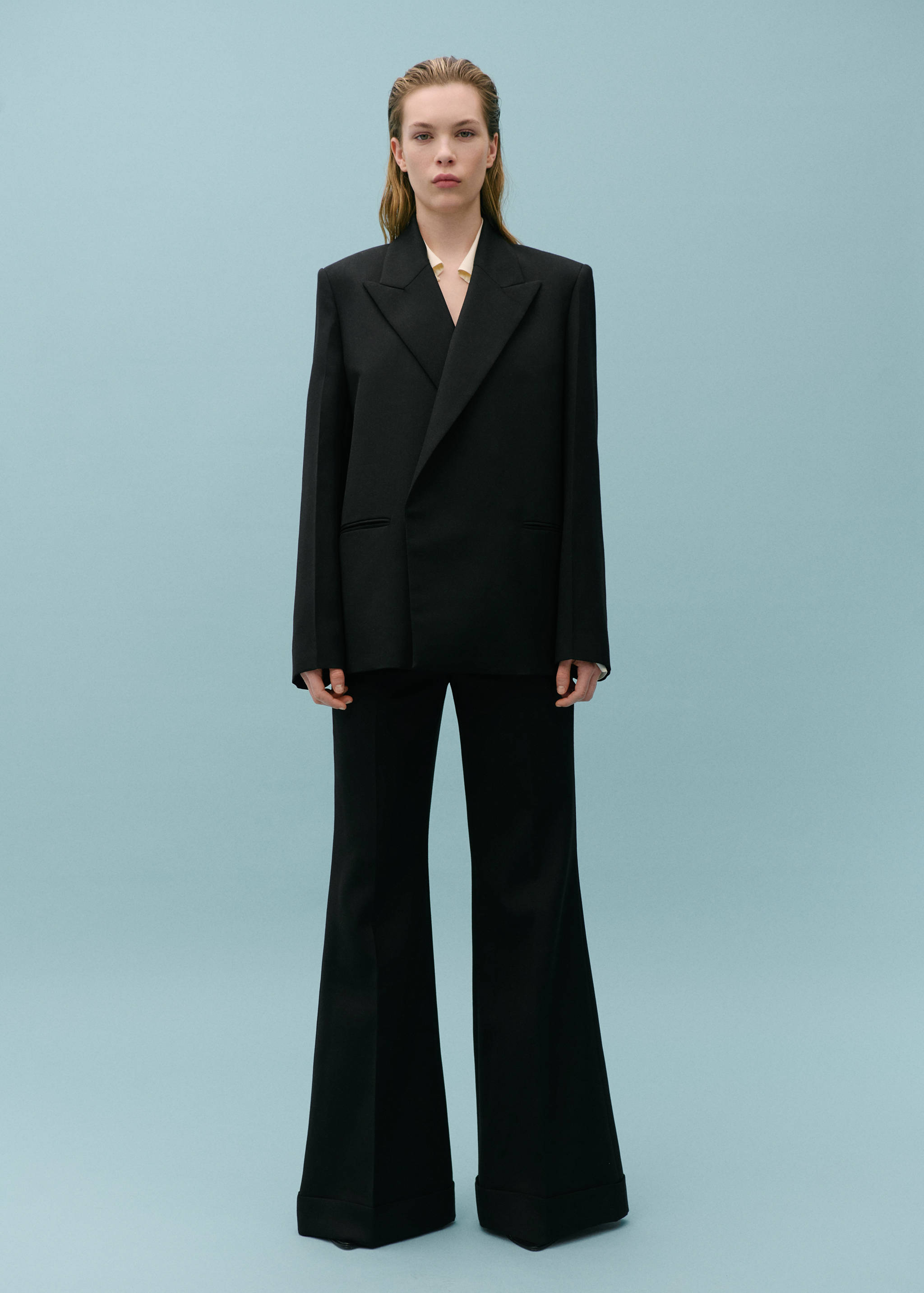 Wool-blend suit blazer - General plane