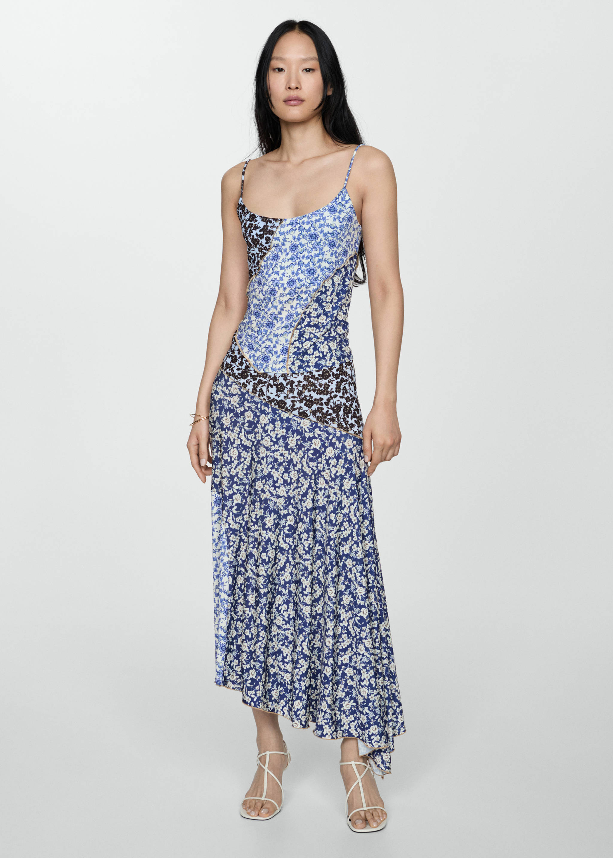 Printed top with contrast stitching - General plane