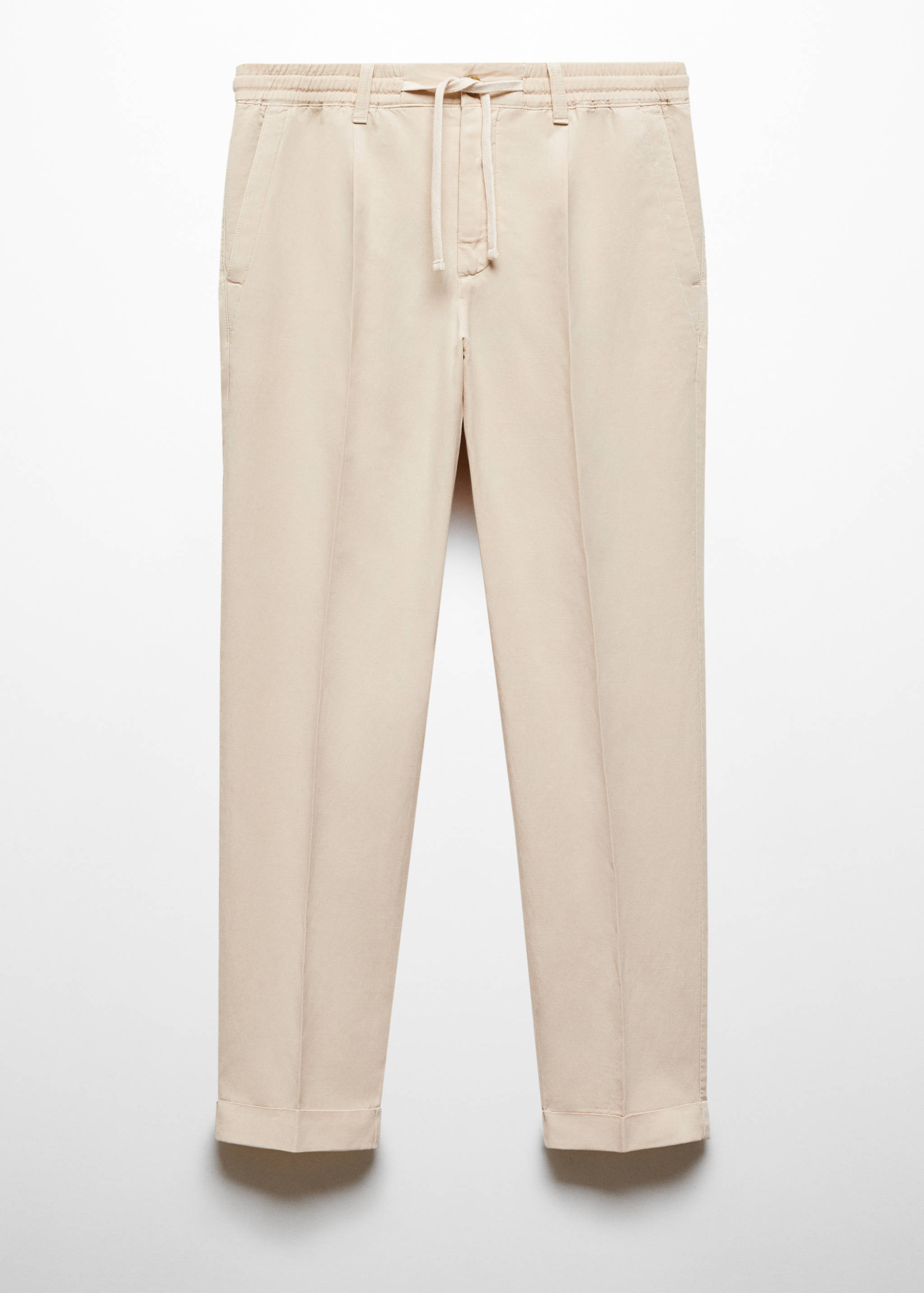 Pantalon slim-fit mélange de lin cordon - Article sans modèle