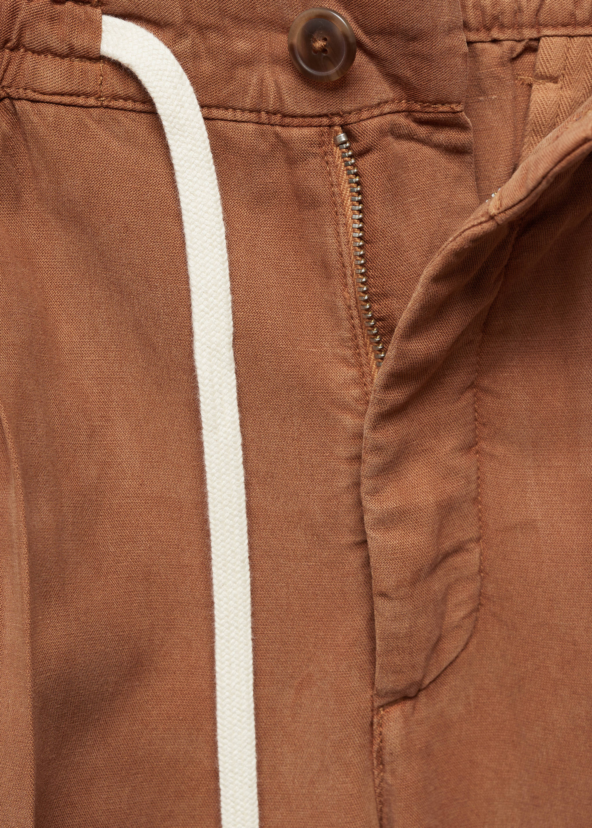 Pantalon slim-fit mélange de lin cordon - Détail de l'article 8