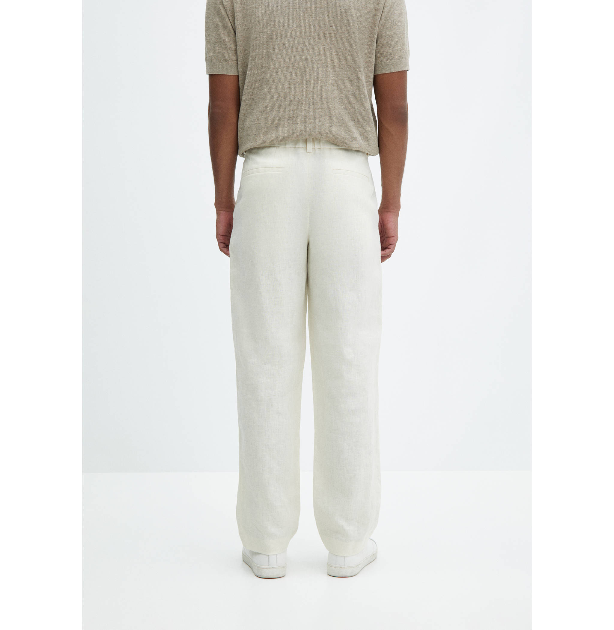 Calças de 100% linho relaxed fit - Verso do artigo
