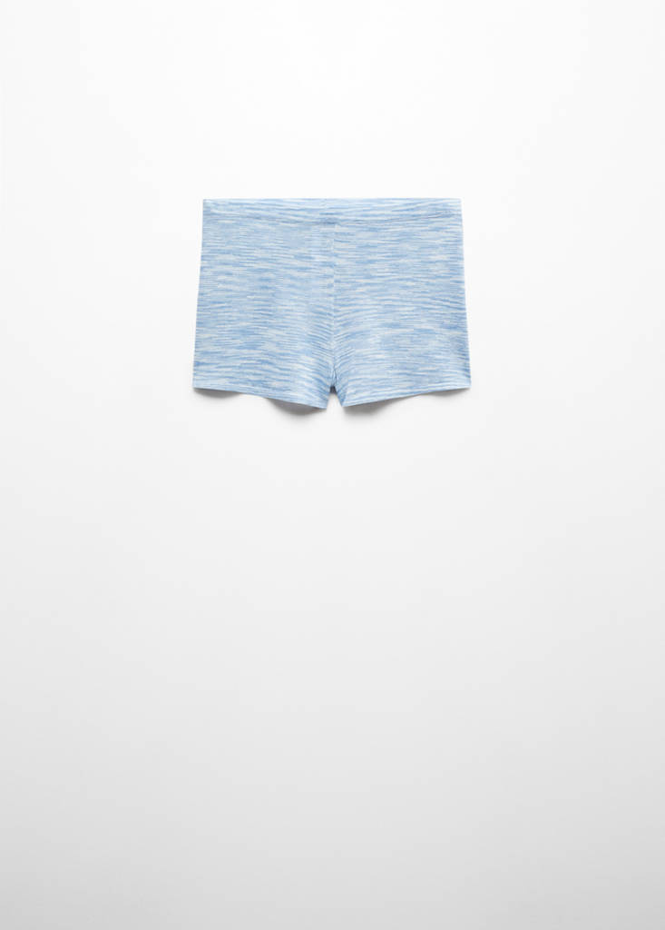 Fitted knitted shorts — Sky Blue