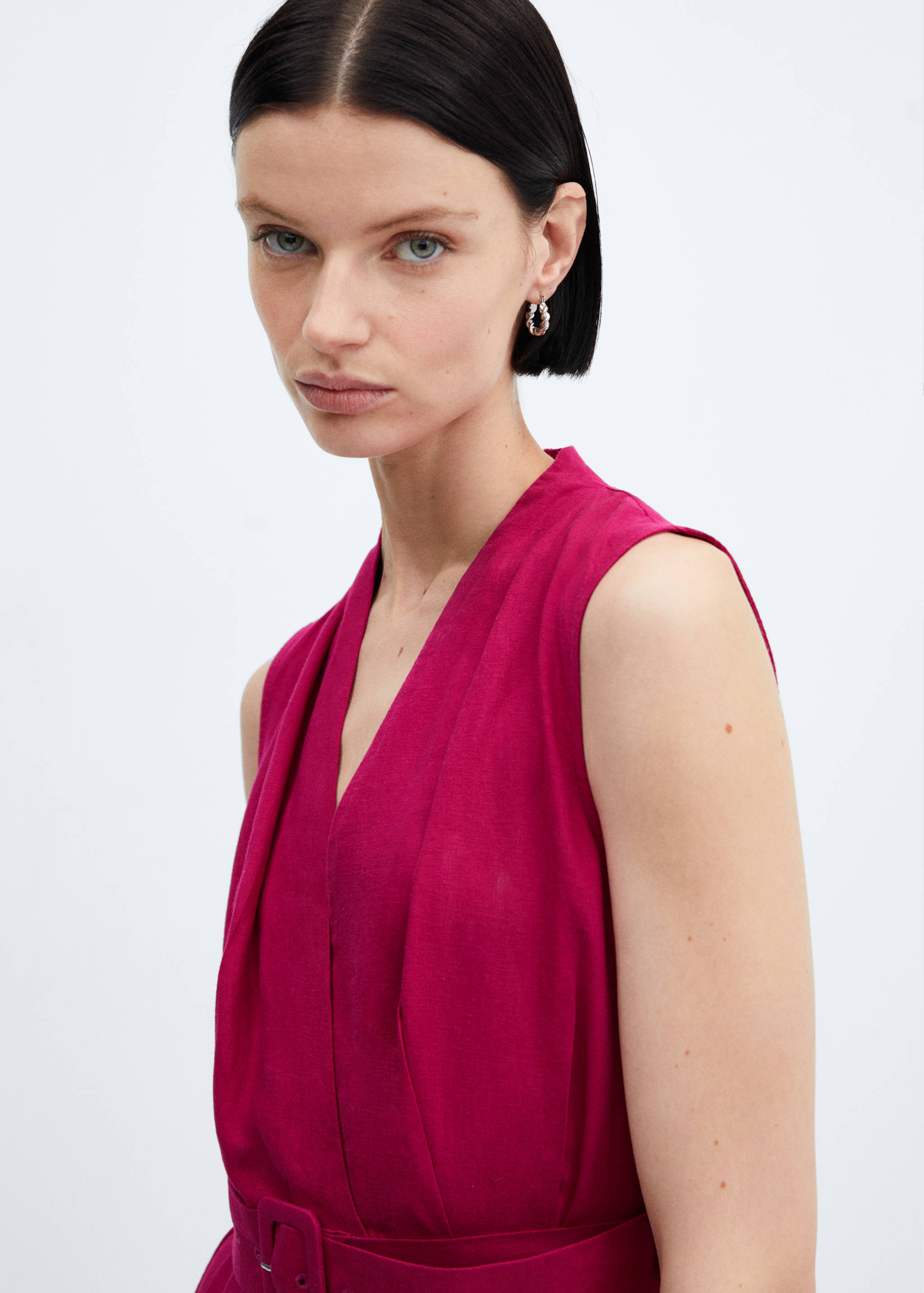 Belt linen dress - Details of the article 1