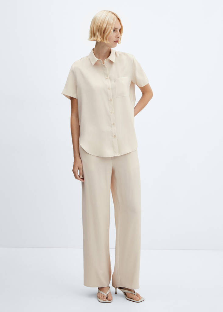 Short sleeve pocket shirt — Ecru