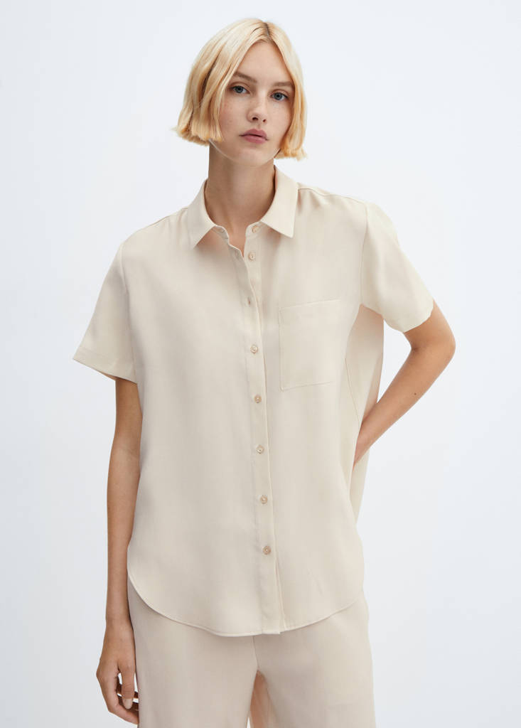 Short sleeve pocket shirt — Ecru