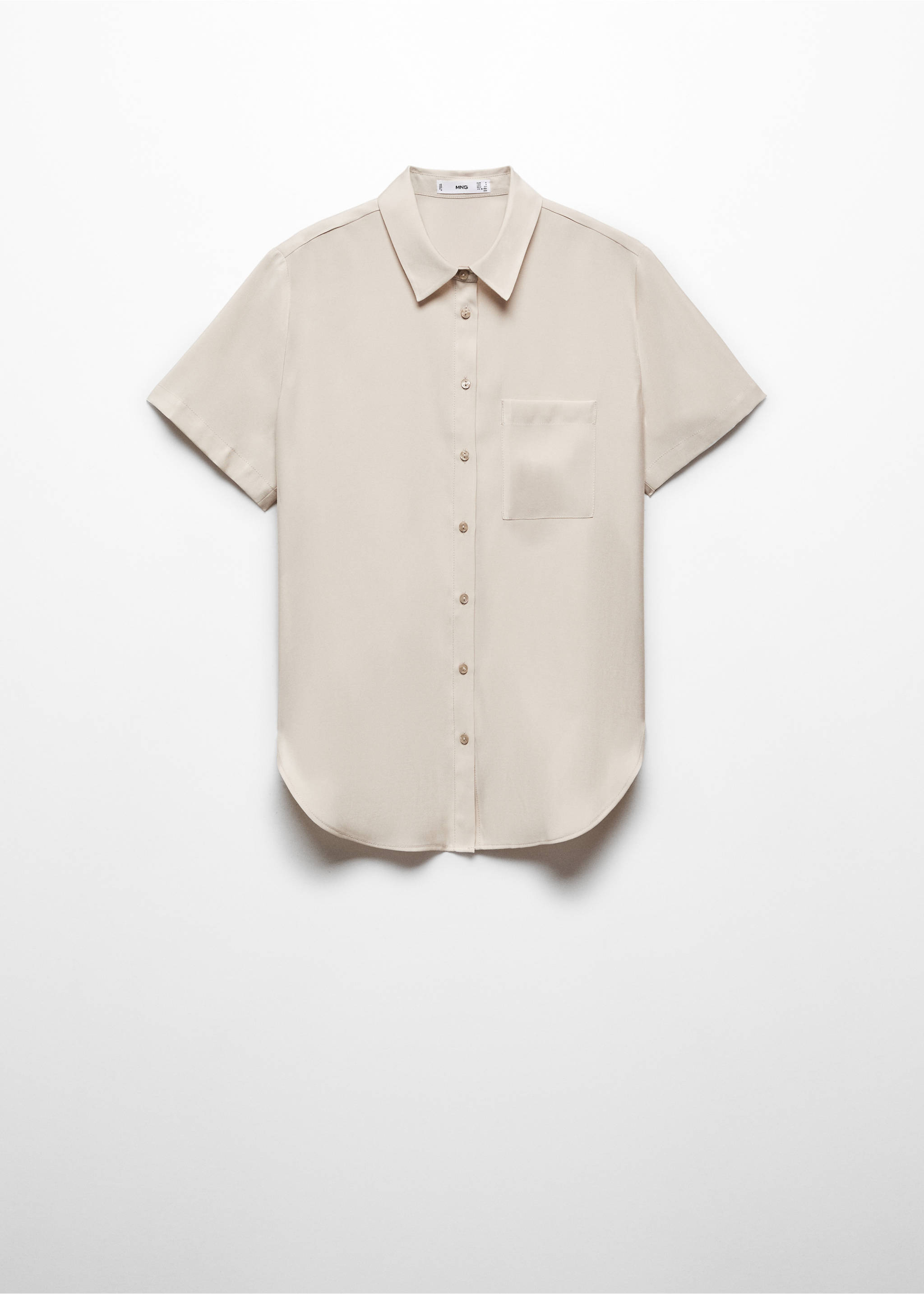 Chemise manches courtes poche - Article sans modèle, Écru. Ref: 67090420-00.