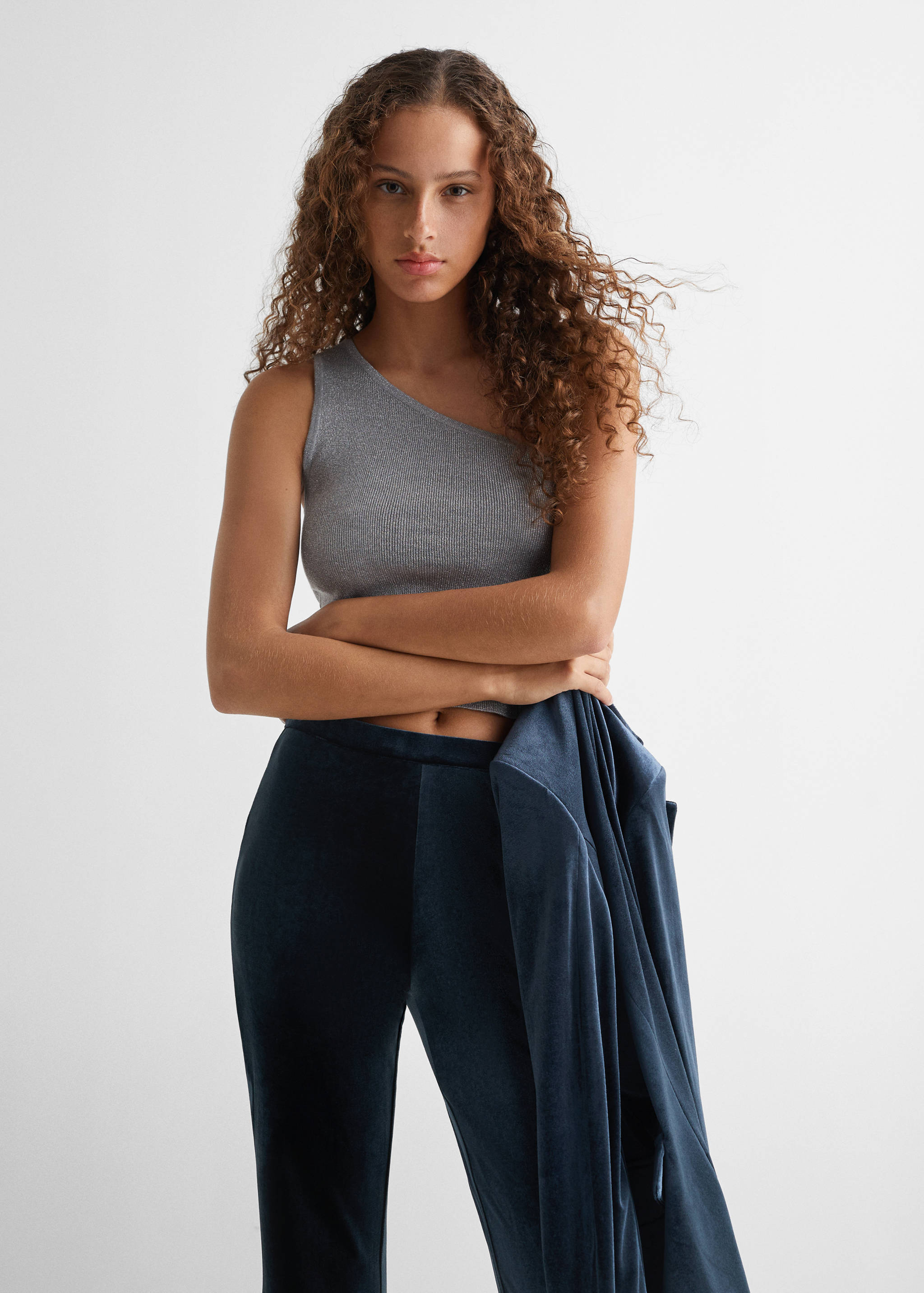 Pantalon droit en velours - Plan moyen