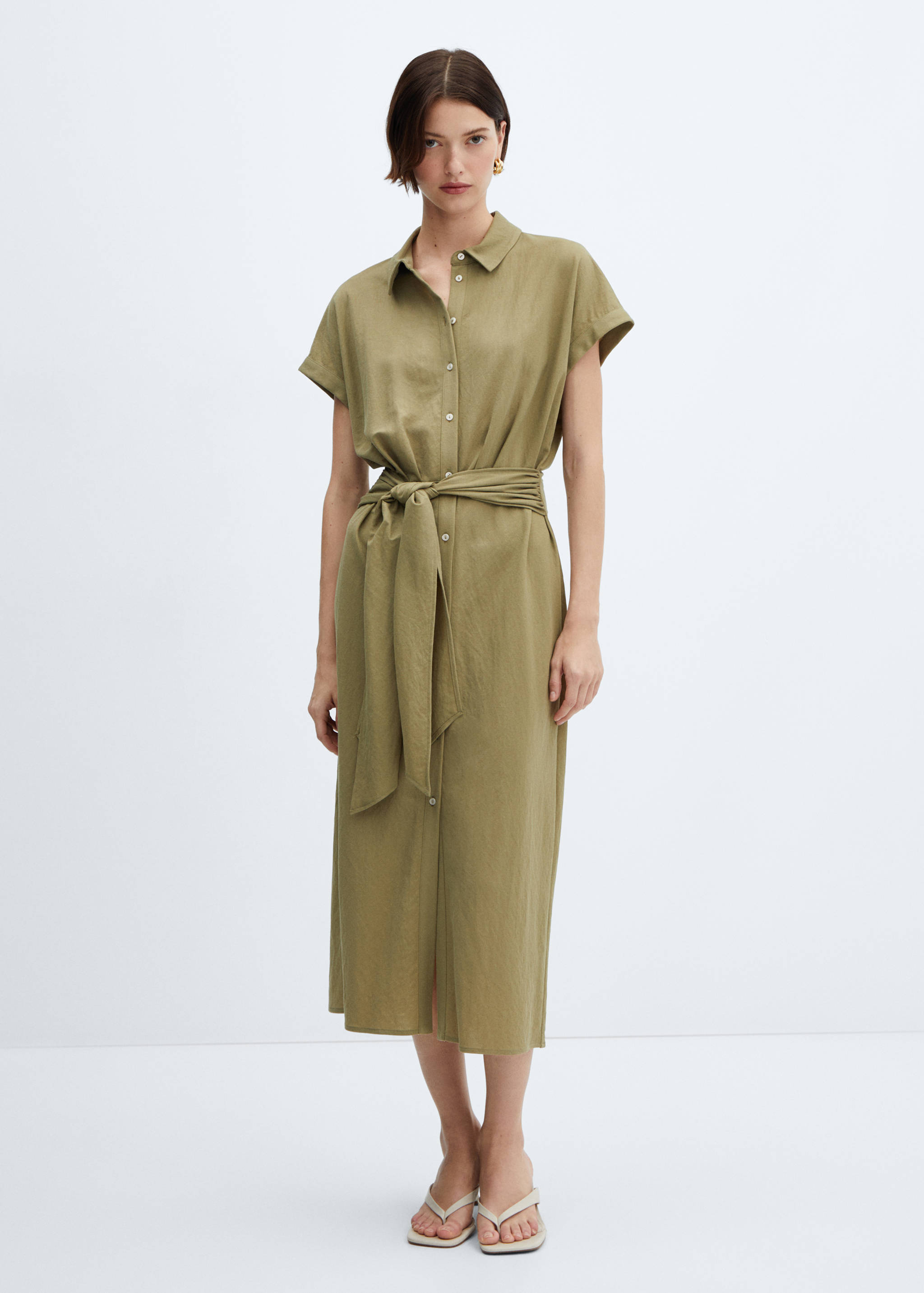 Vestido camisero lazo - Plano general