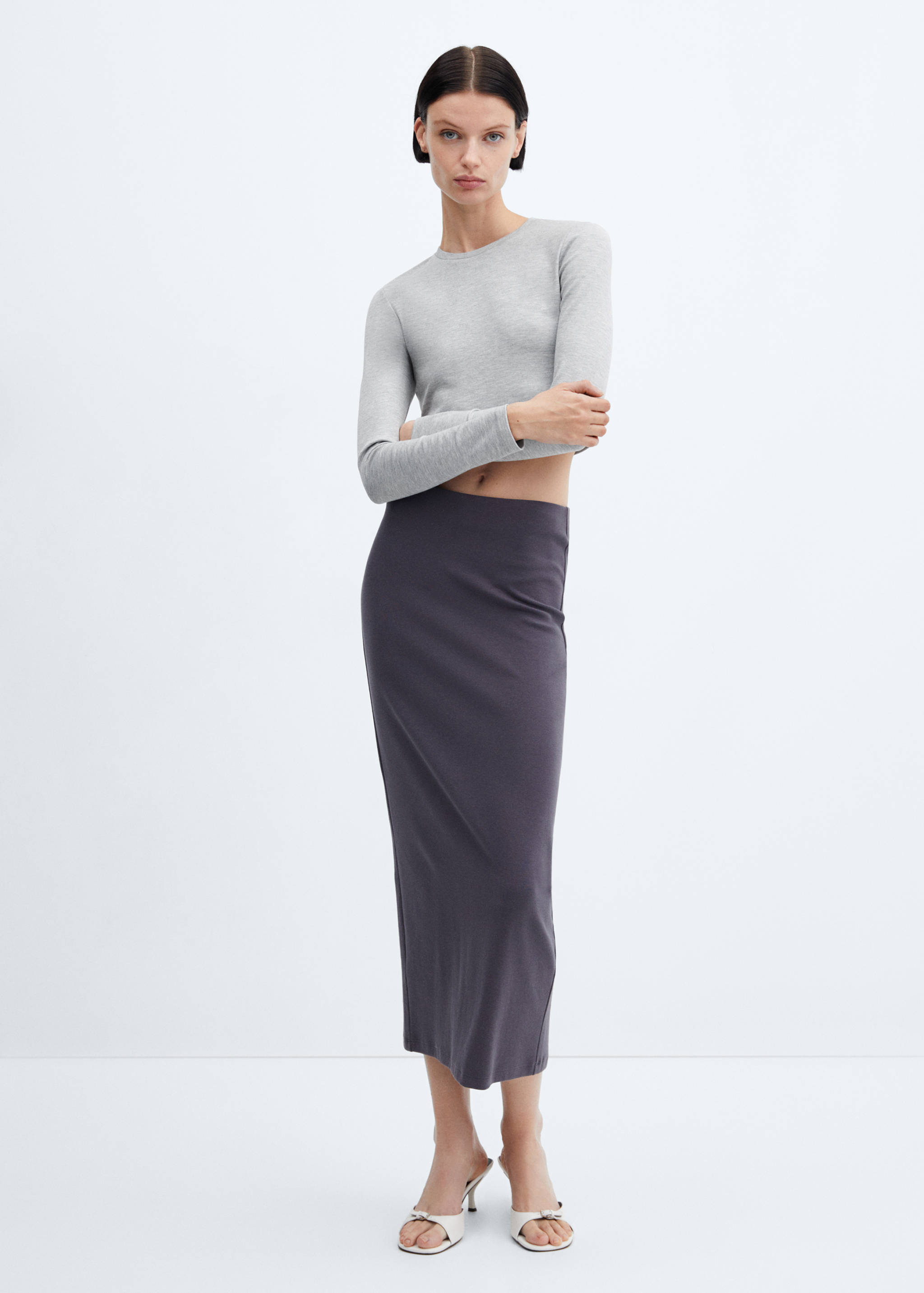 Long-sleeved cropped t-shirt - General plane