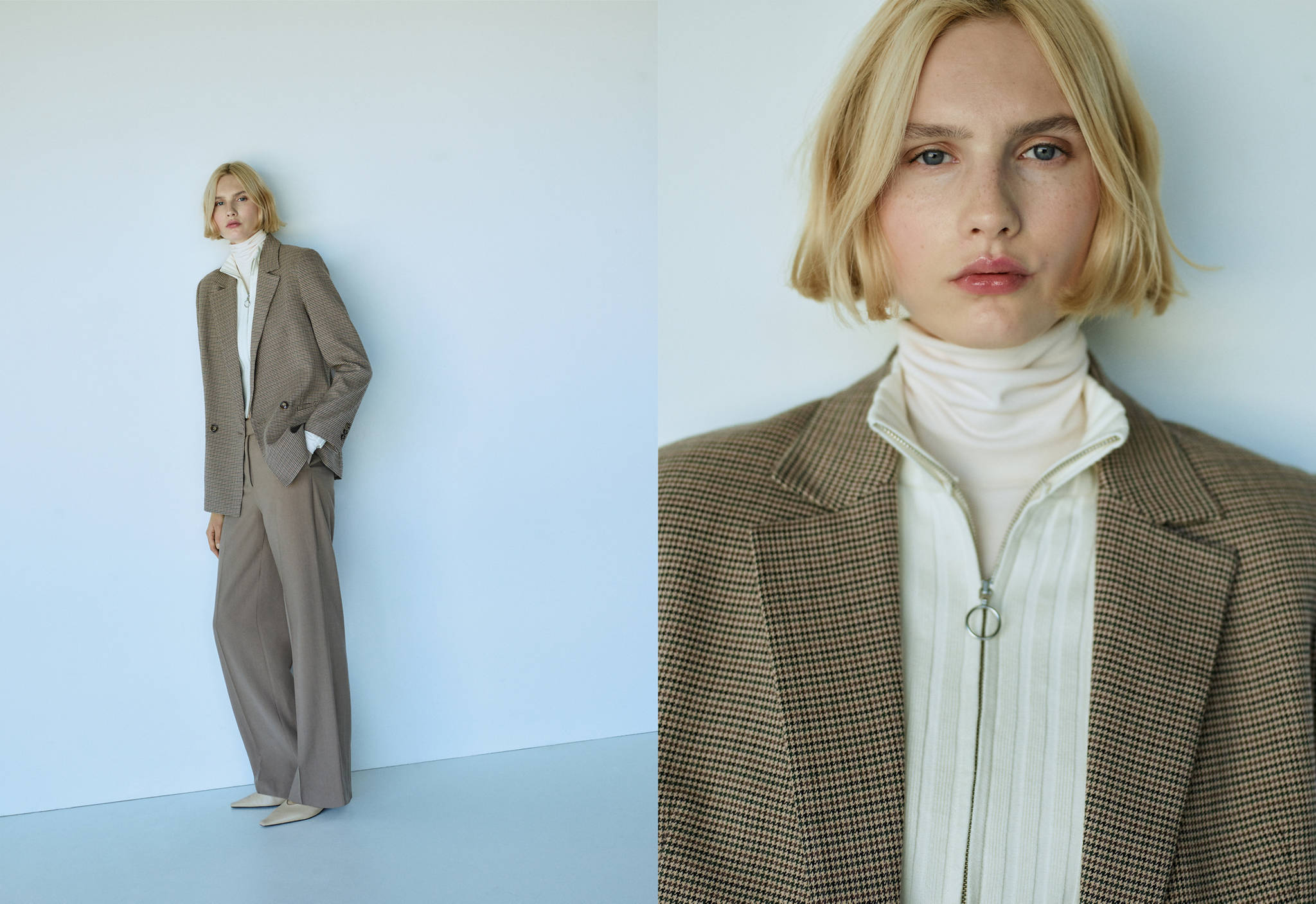 Double-breasted blazer with button - Panoramic plane
