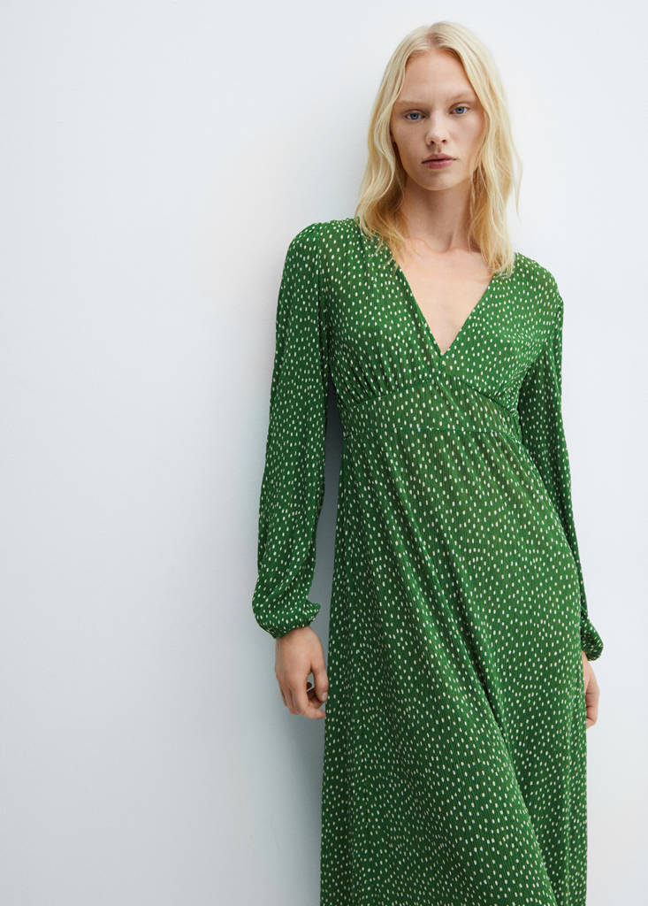 polka dot midi dress mango MANGO Women's Polka-Dot Midi Dress