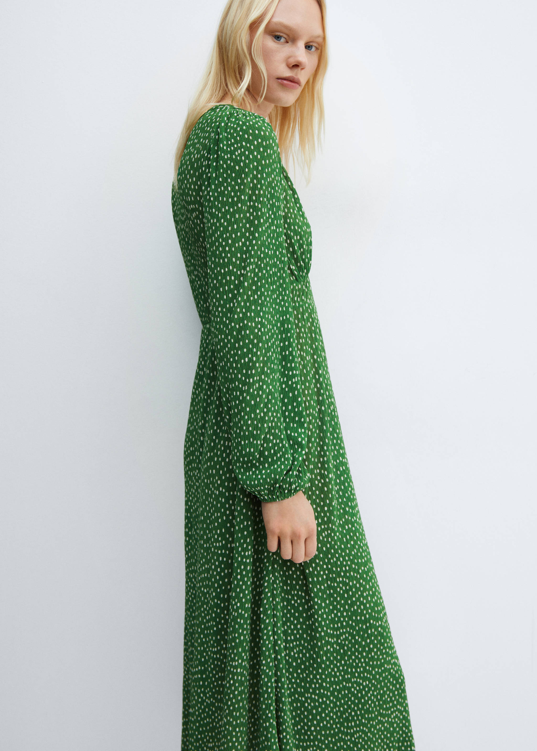 Polka-dot midi dress - Details of the article 2