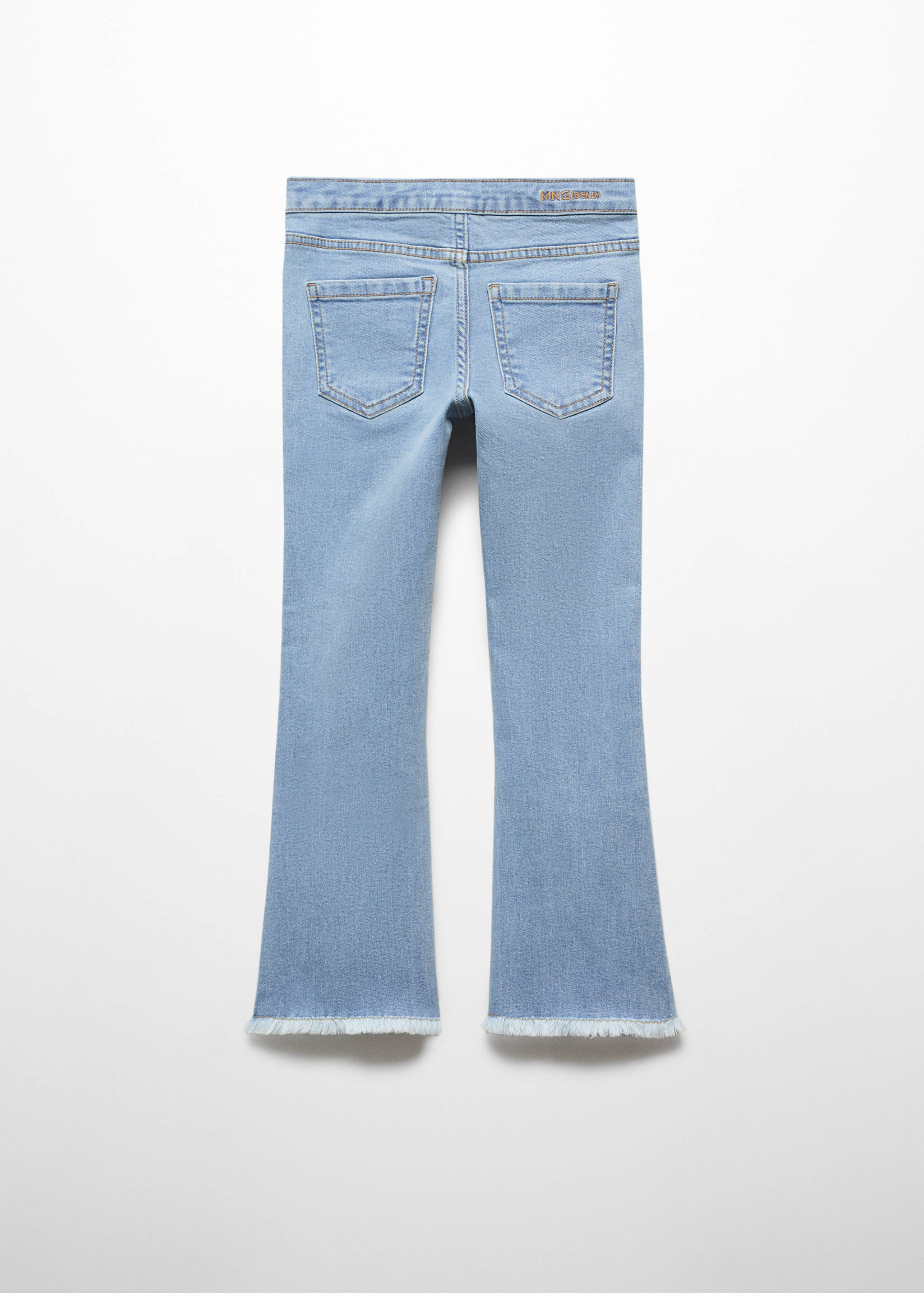 Frayed finish flare jeans - Reverse of the article