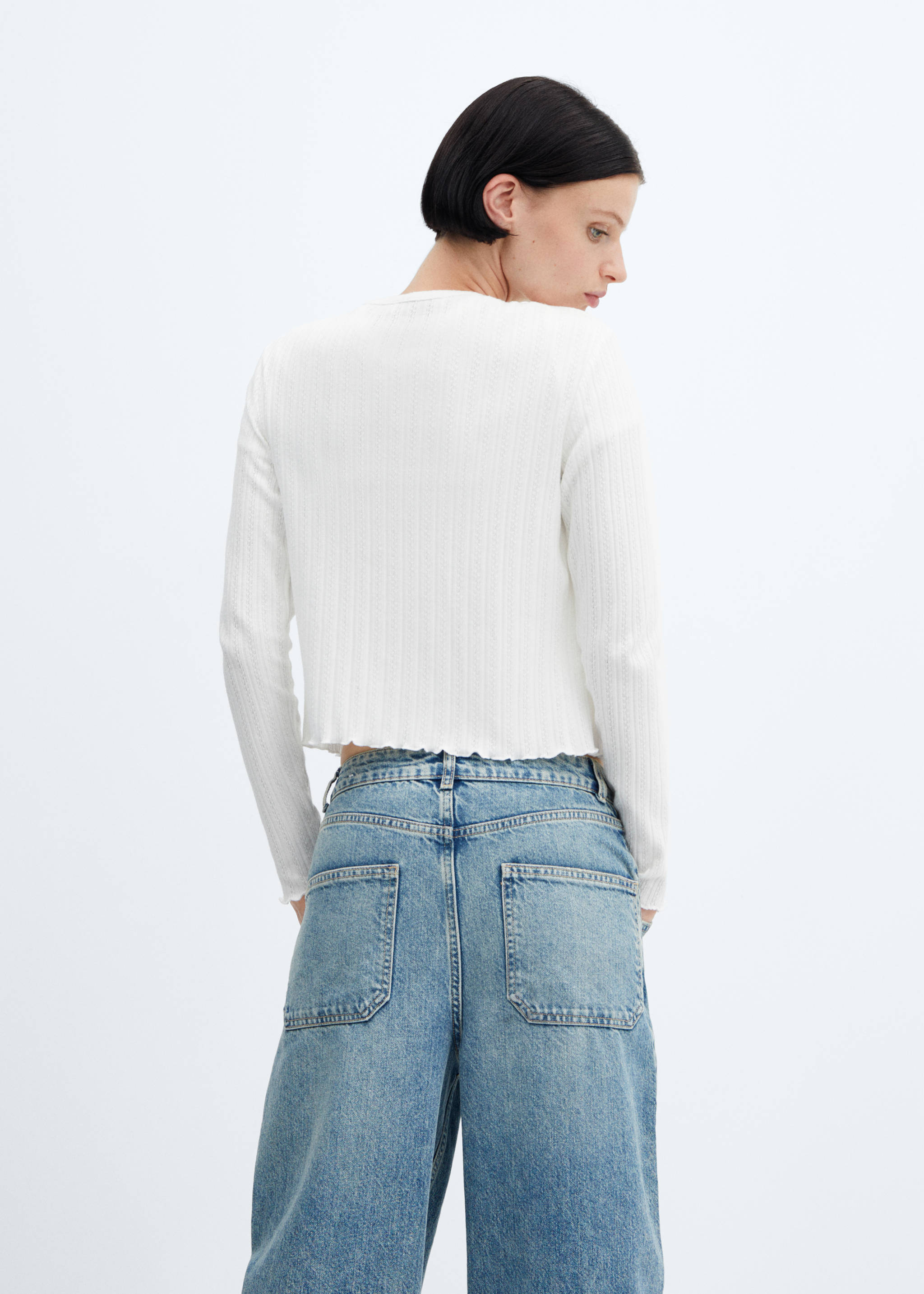 Càrdigan punt canalé textura - Revers de l'article