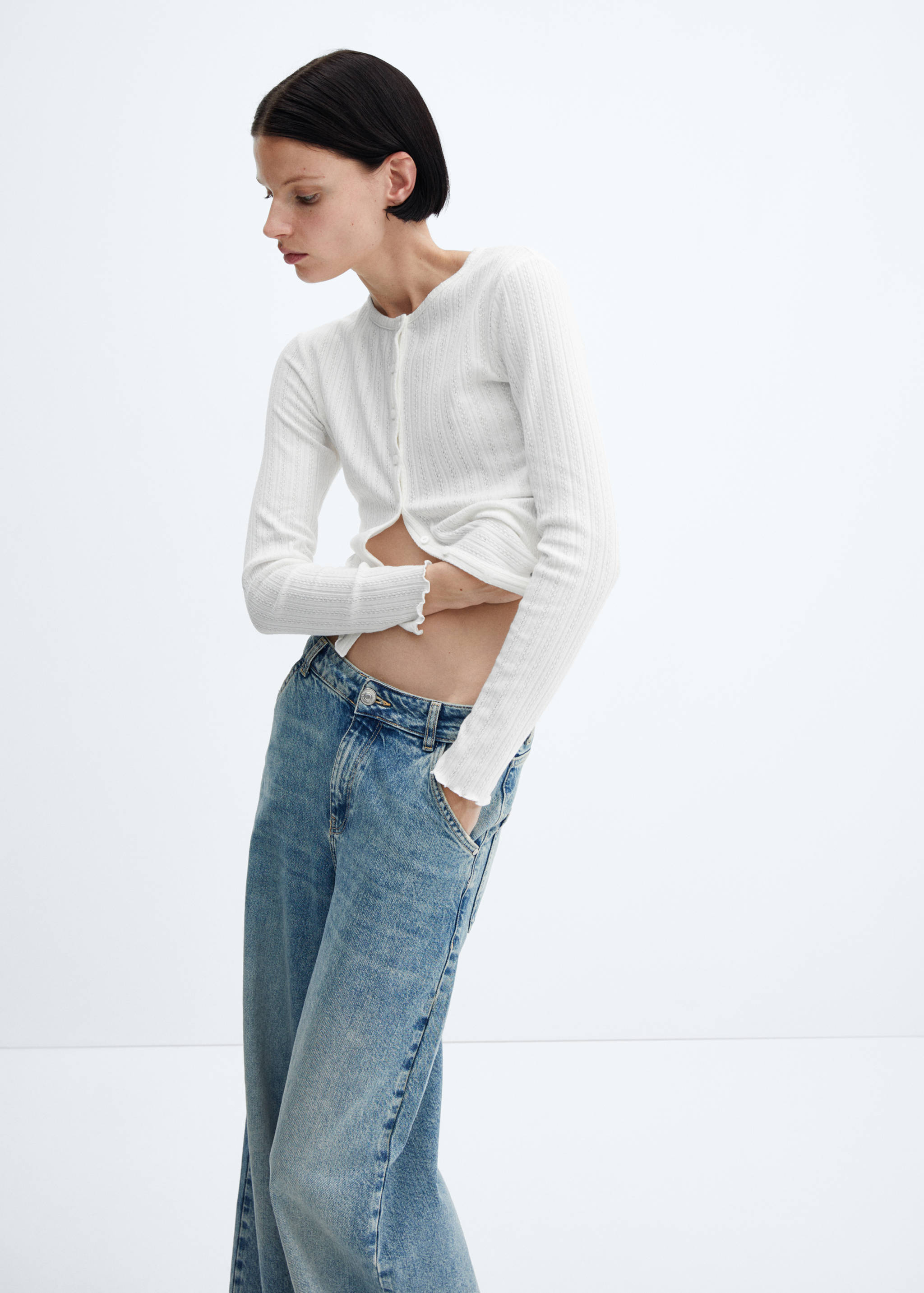 Càrdigan punt canalé textura - Detall de l'article 2