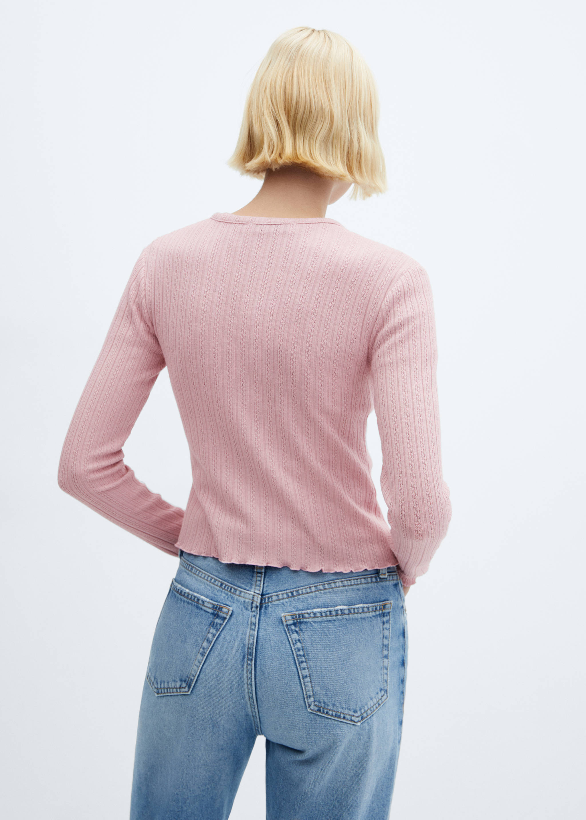 Càrdigan punt canalé textura - Revers de l'article