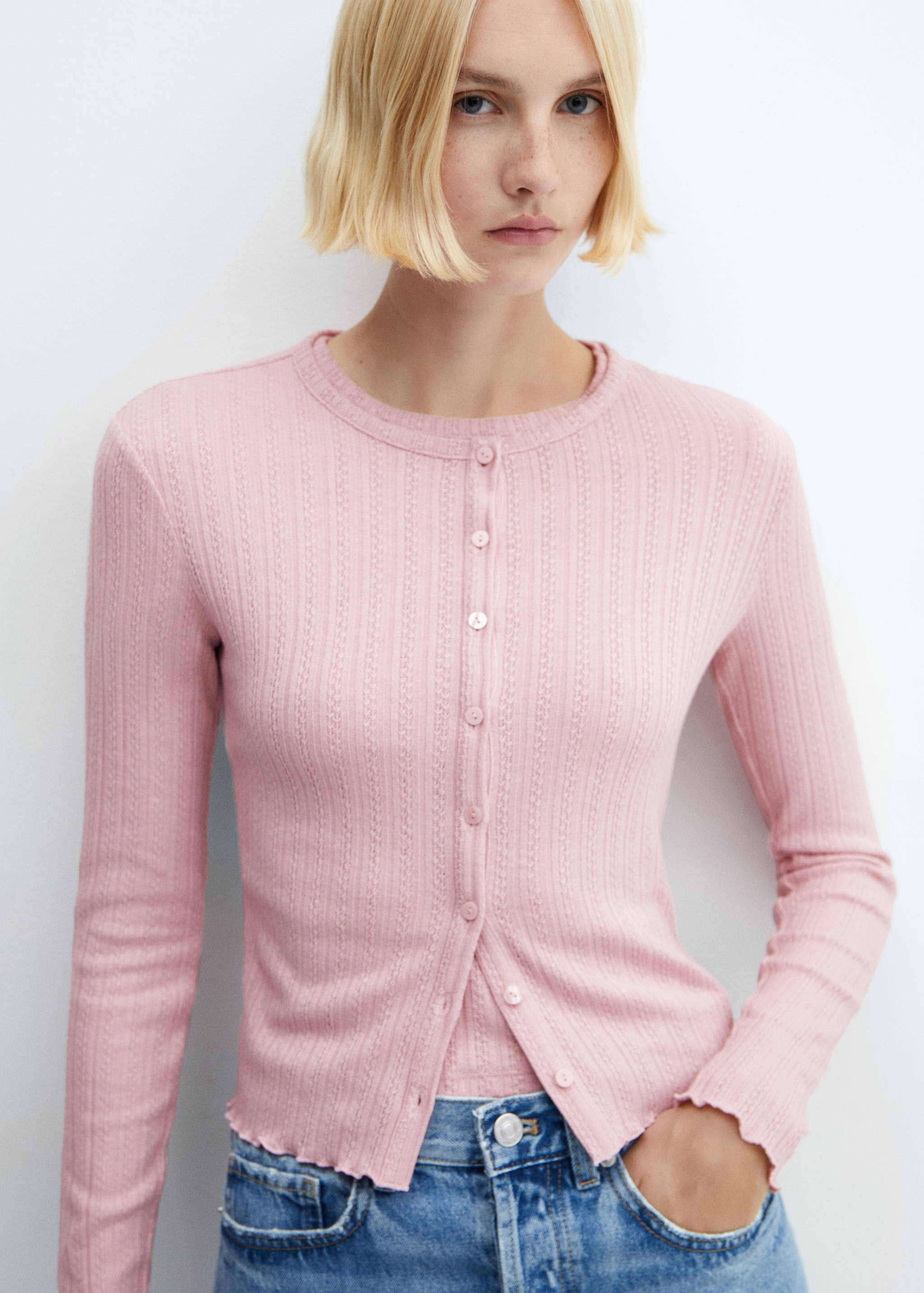 Càrdigan punt canalé textura - Detall de l'article 2