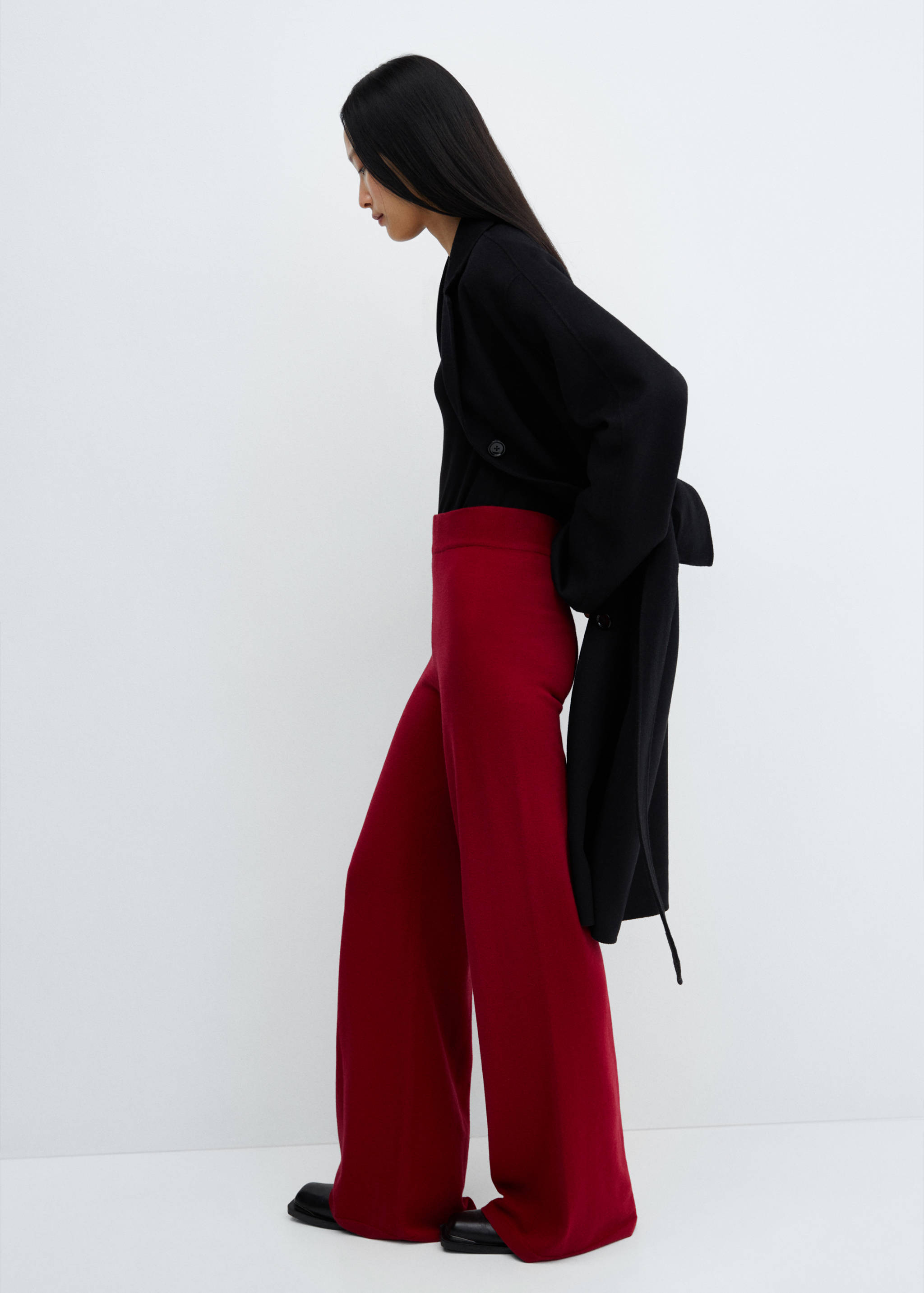 Knitted wide leg trousers - Details of the article 2