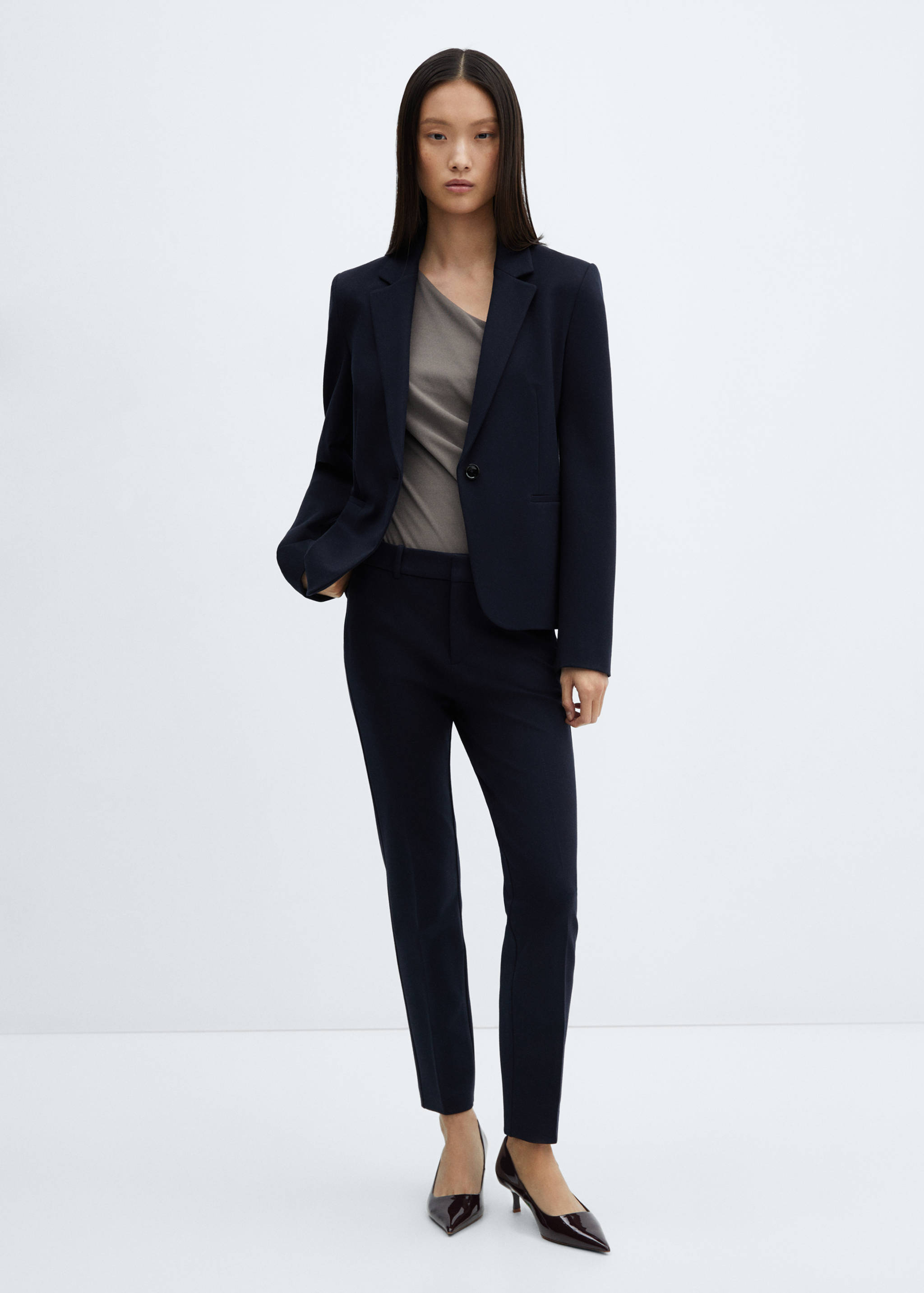 Pantalons rectes punt roma - Pla general