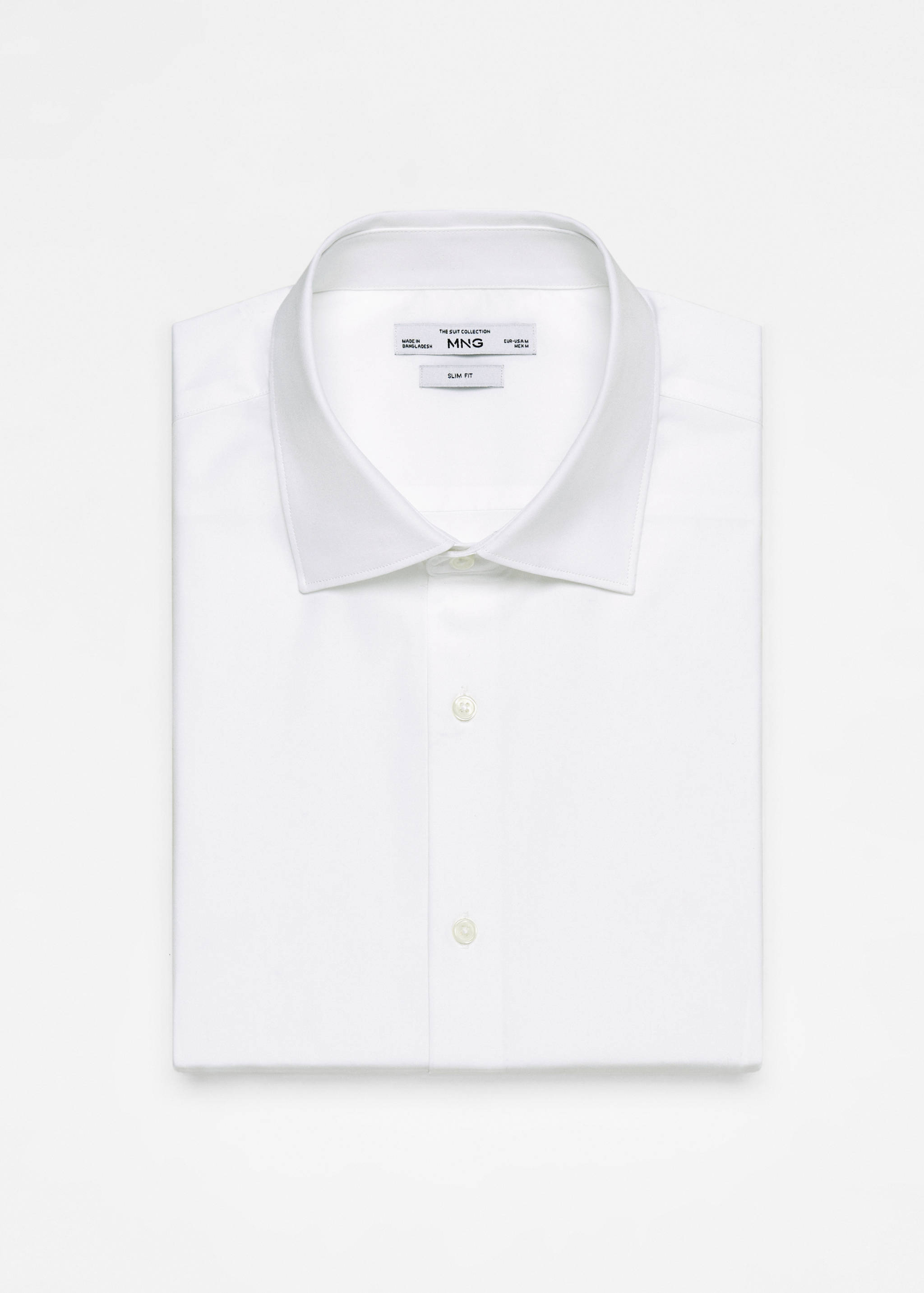 قميص بدلة من قماش البوبلين القطني بقصة ضيقة - تفاصيل المنتج 0