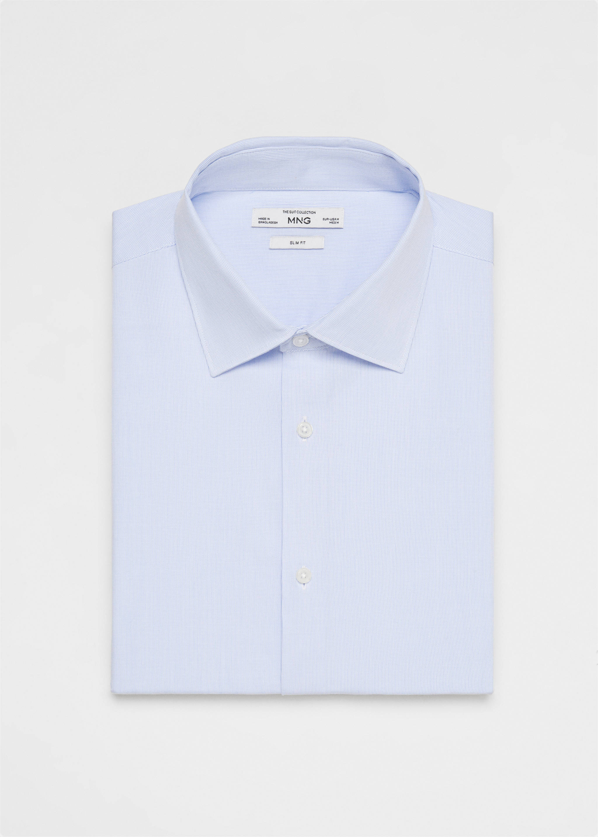 قميص بدلة من قماش البوبلين القطني بقصة ضيقة - تفاصيل المنتج 0