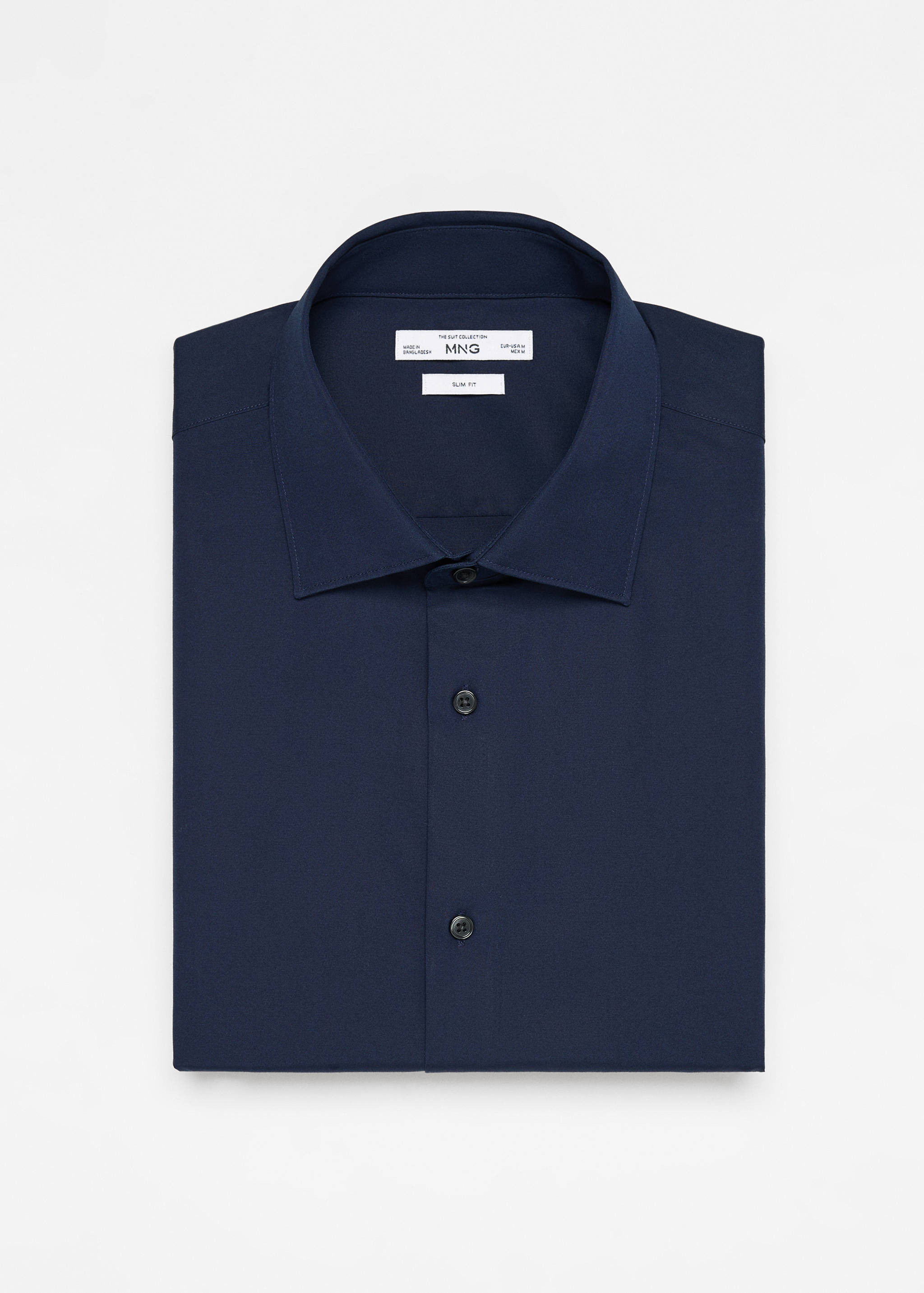 قميص بدلة من قماش البوبلين القطني بقصة ضيقة - تفاصيل المنتج 0