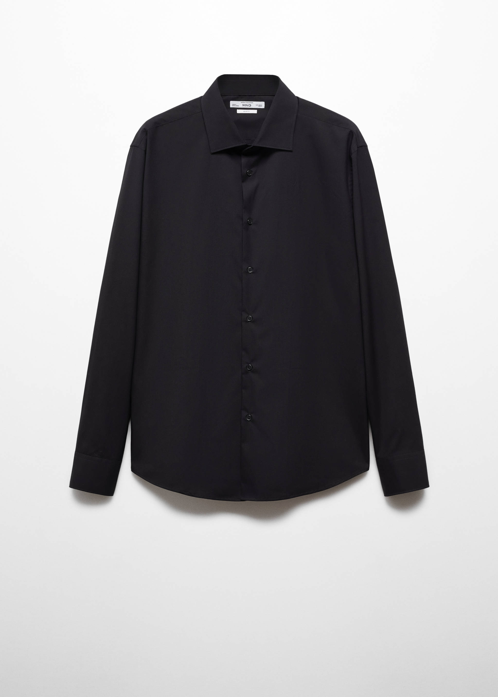 قميص بدلة من قماش البوبلين القطني بقصة ضيقة - منتج دون نموذج