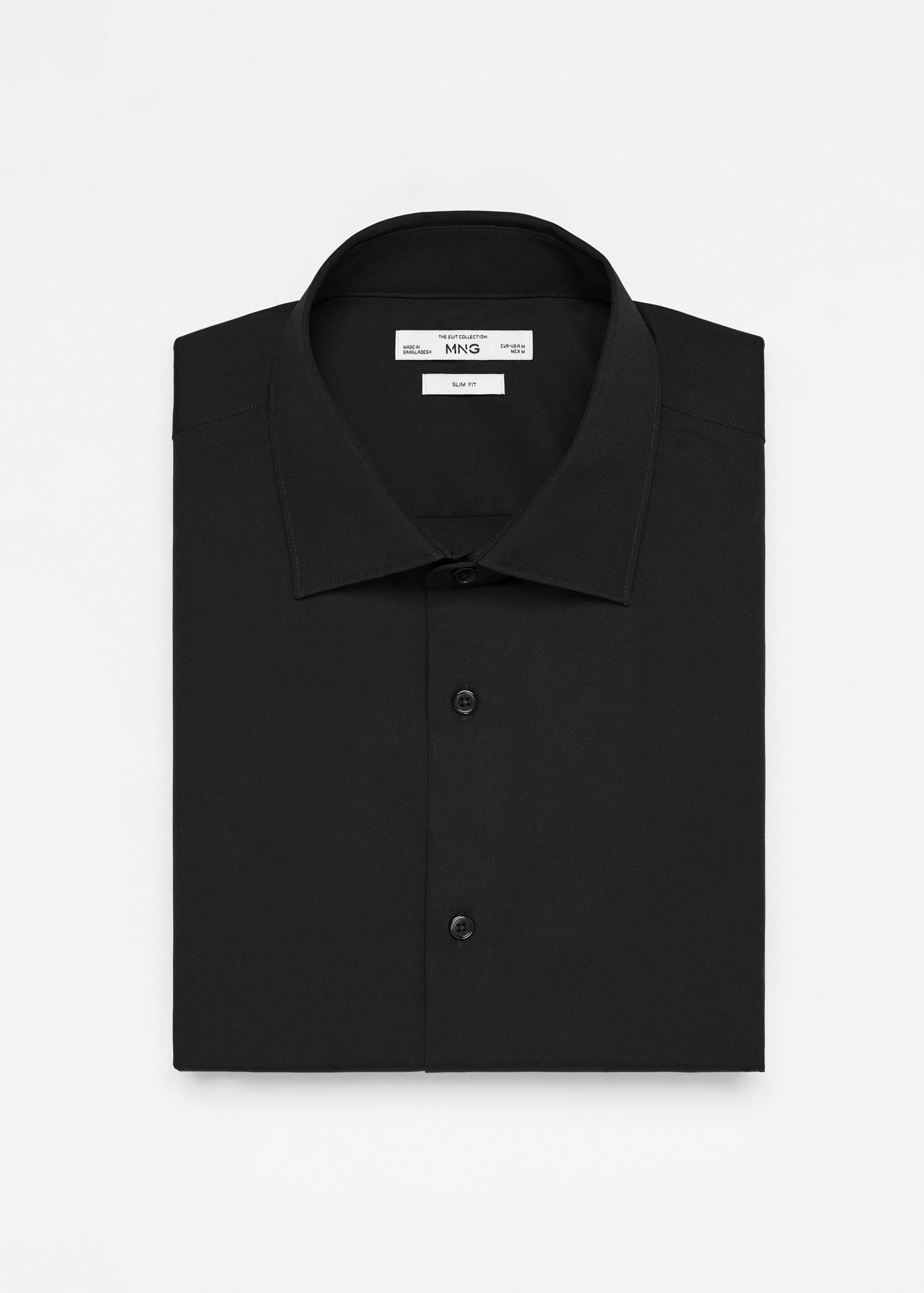 قميص بدلة من قماش البوبلين القطني بقصة ضيقة - تفاصيل المنتج 0