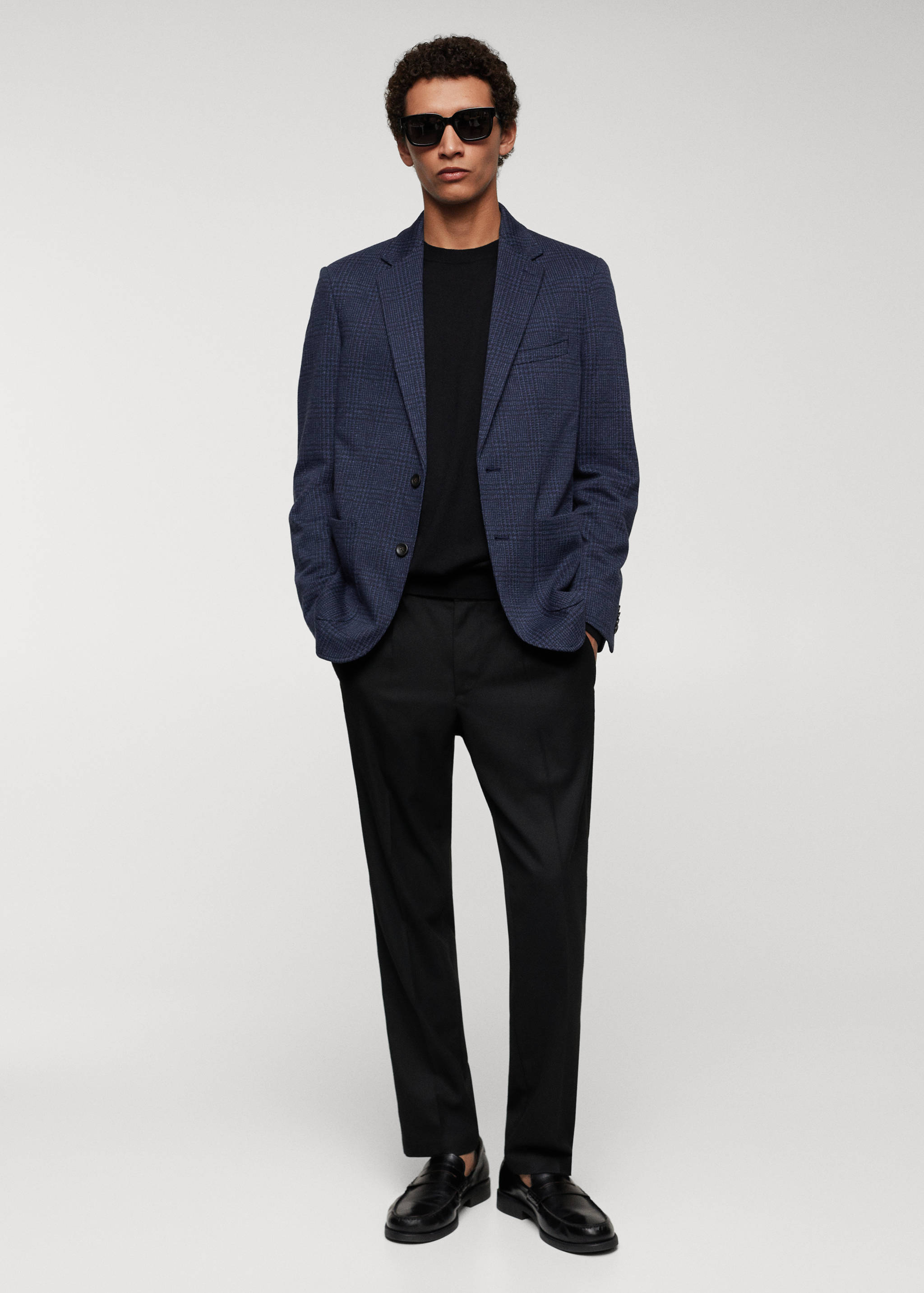 Americana slim fit algodón cuadros - Plano general