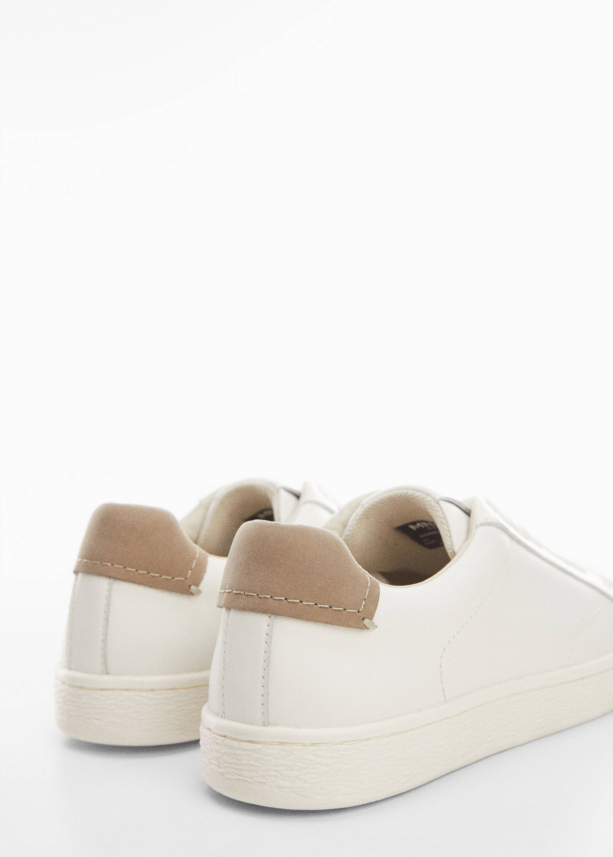 Contrasting panel leather sneakers - Details of the article 1