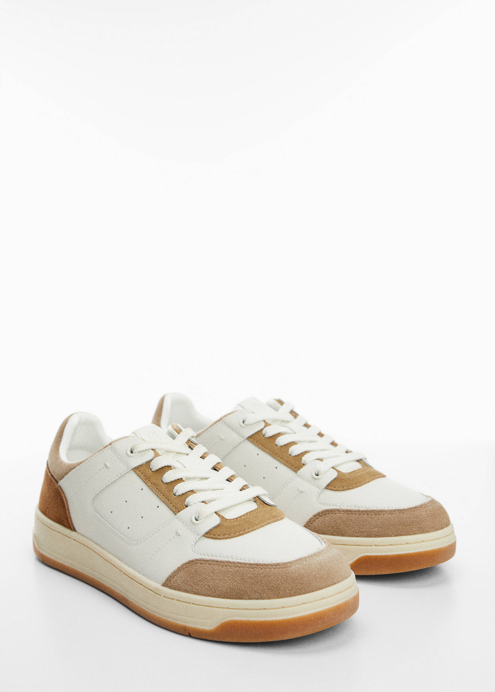 Leather mixed sneakers - Medium plane