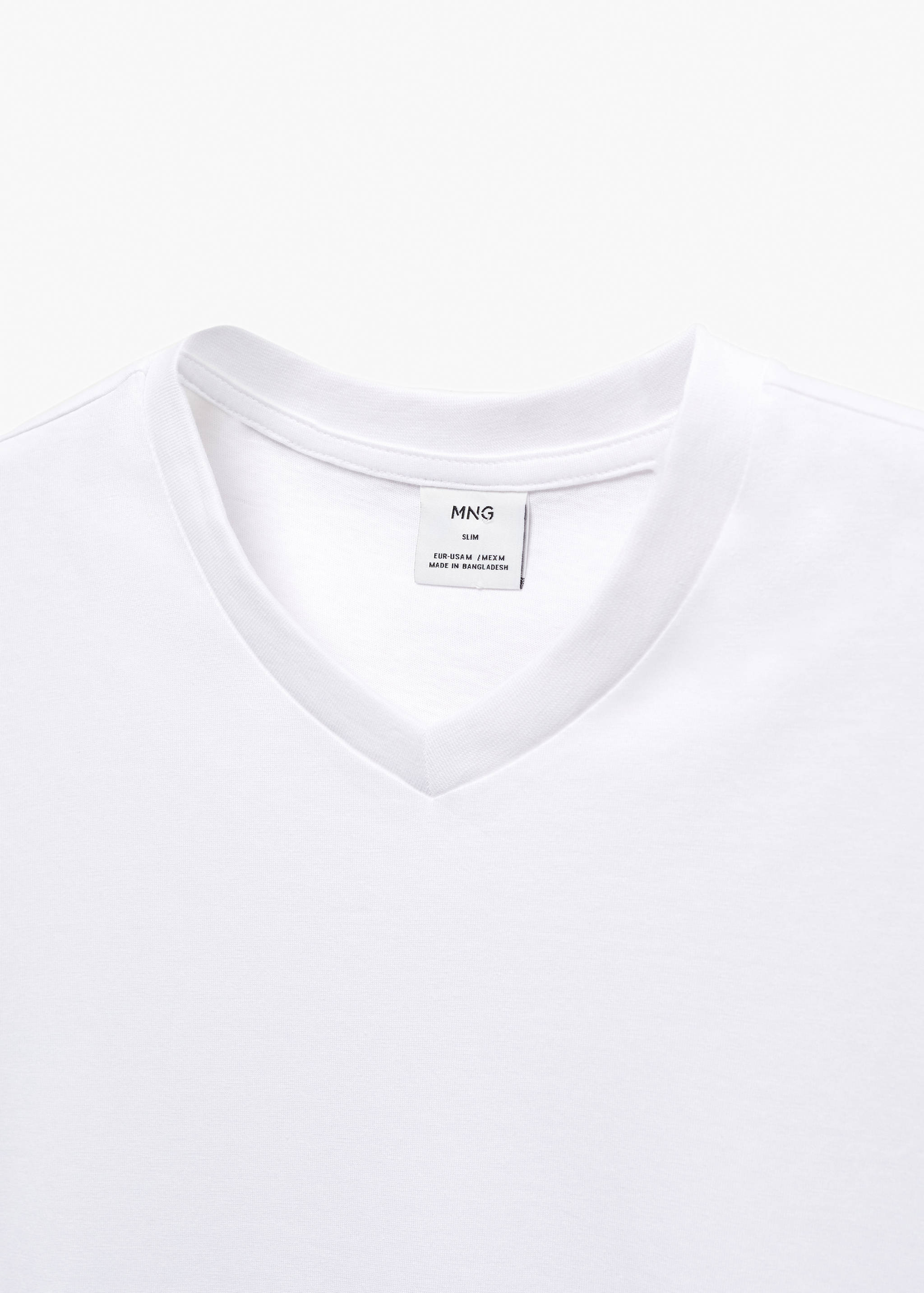 Basic cotton V-neck T-shirt - Details of the article 8