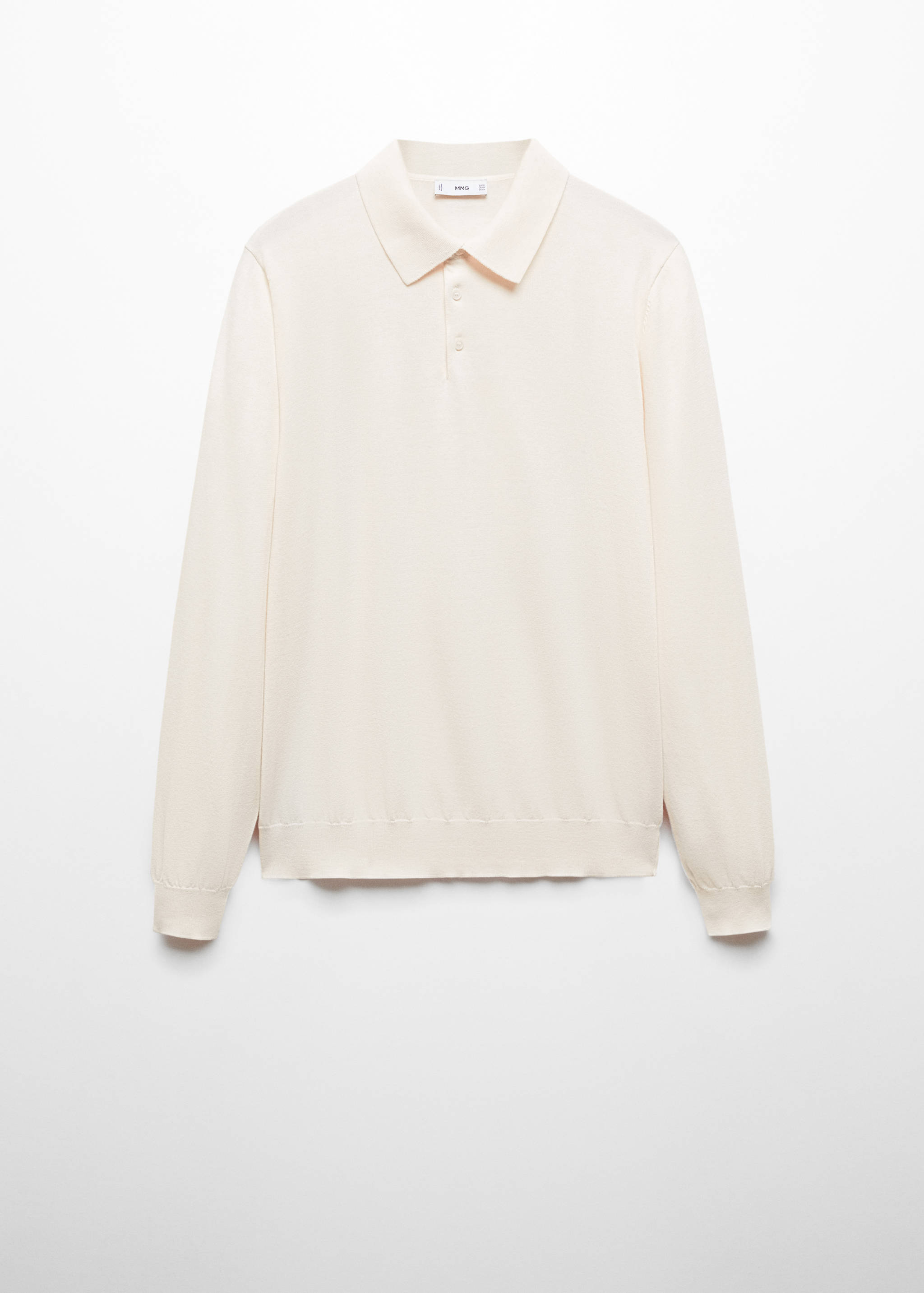 Long-sleeved cotton jersey polo shirt - Article without model