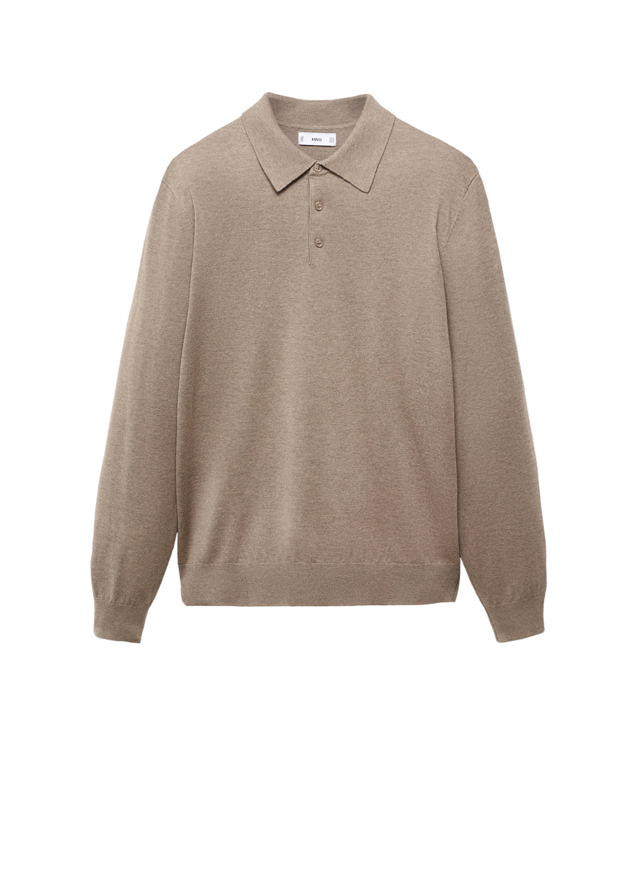Long-sleeved cotton jersey polo shirt - Details of the article 9