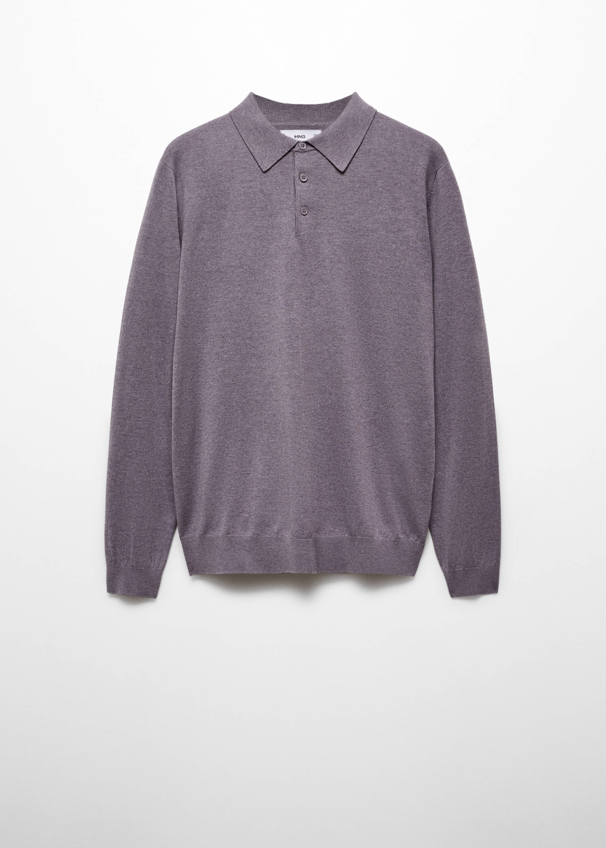 Long-sleeved cotton jersey polo shirt - Article without model