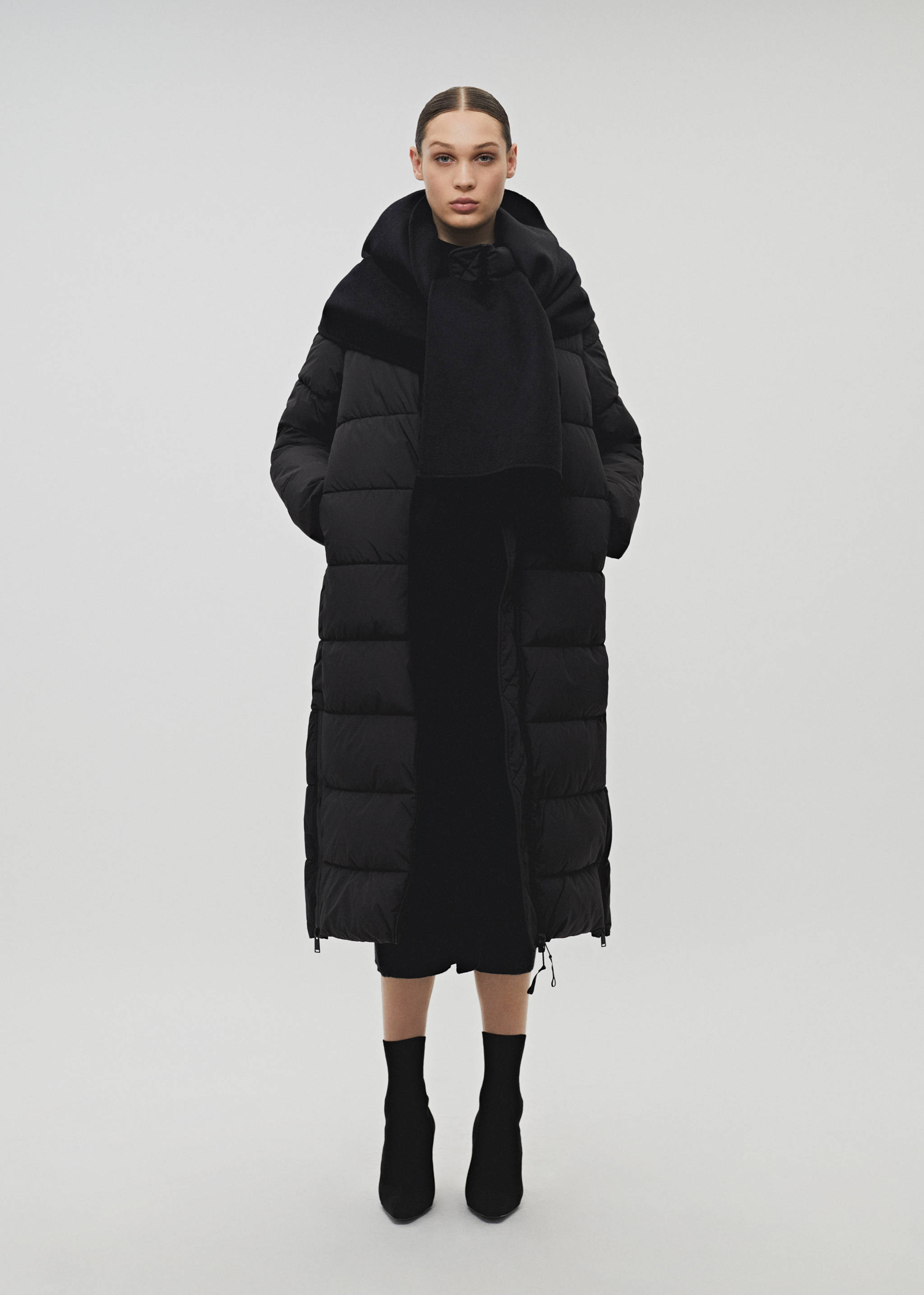 Puffer coat with fur-effect hood - Details of the article 7
