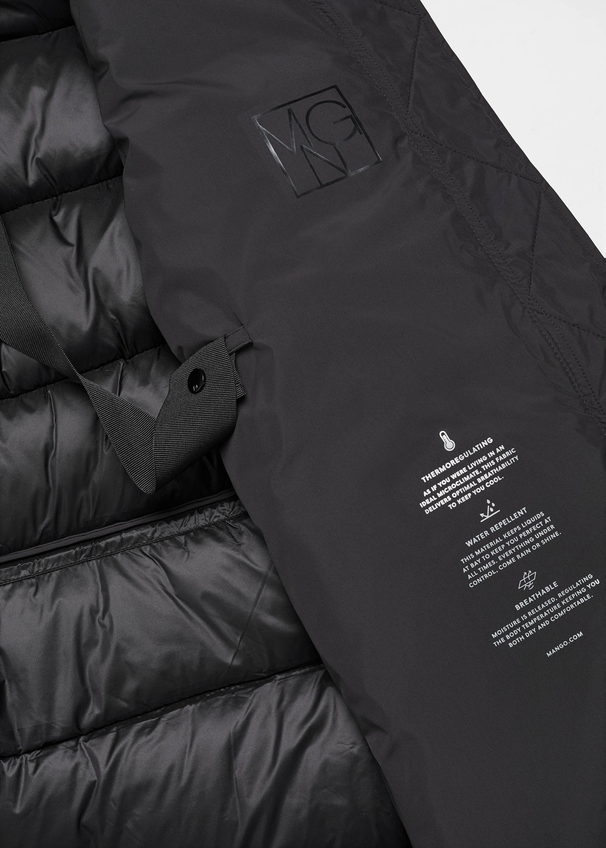 Puffer coat with fur-effect hood - Details of the article 0