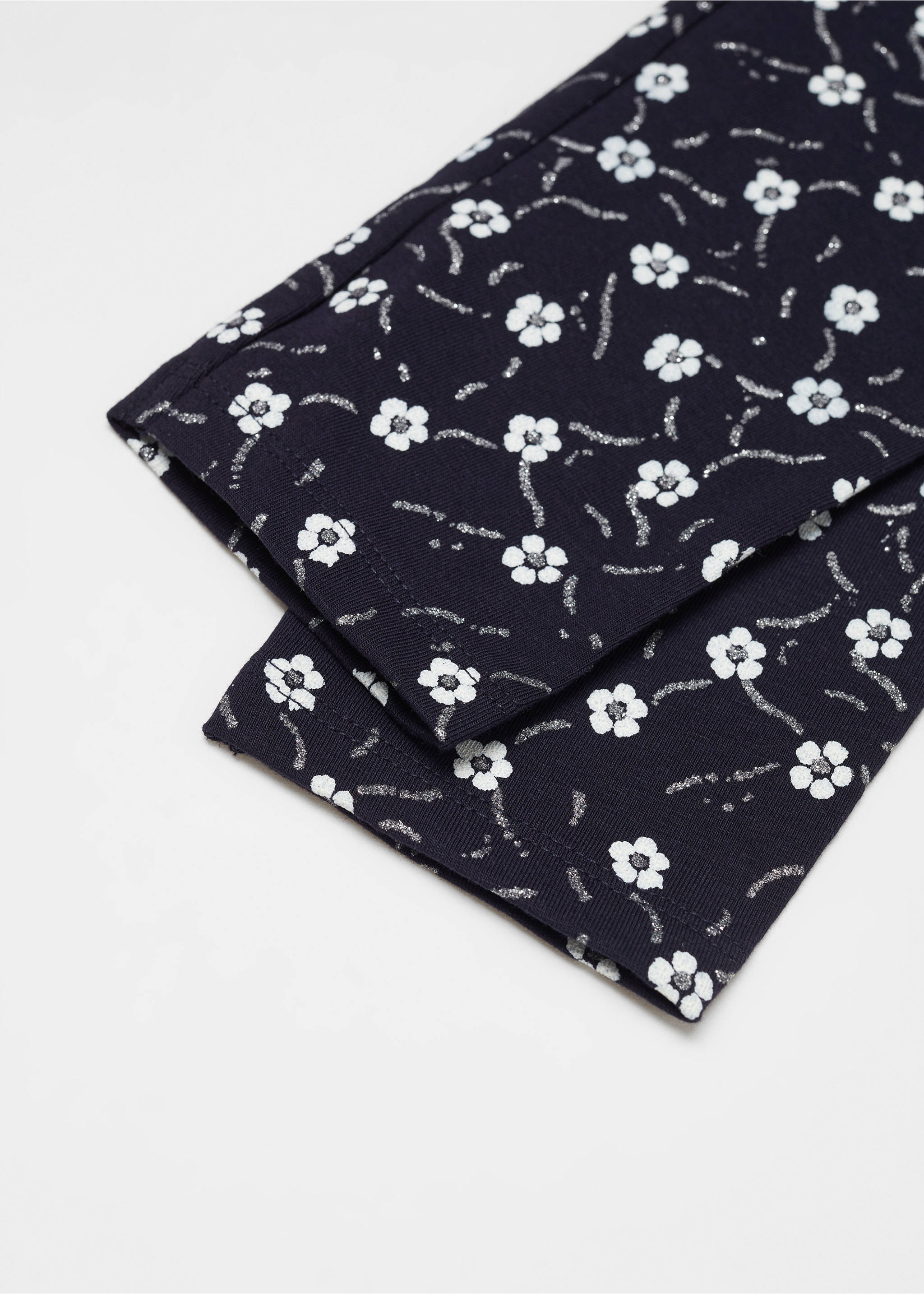 Floral print leggings - Details of the article 0, Dark Navy. Ref: 67090653-00.