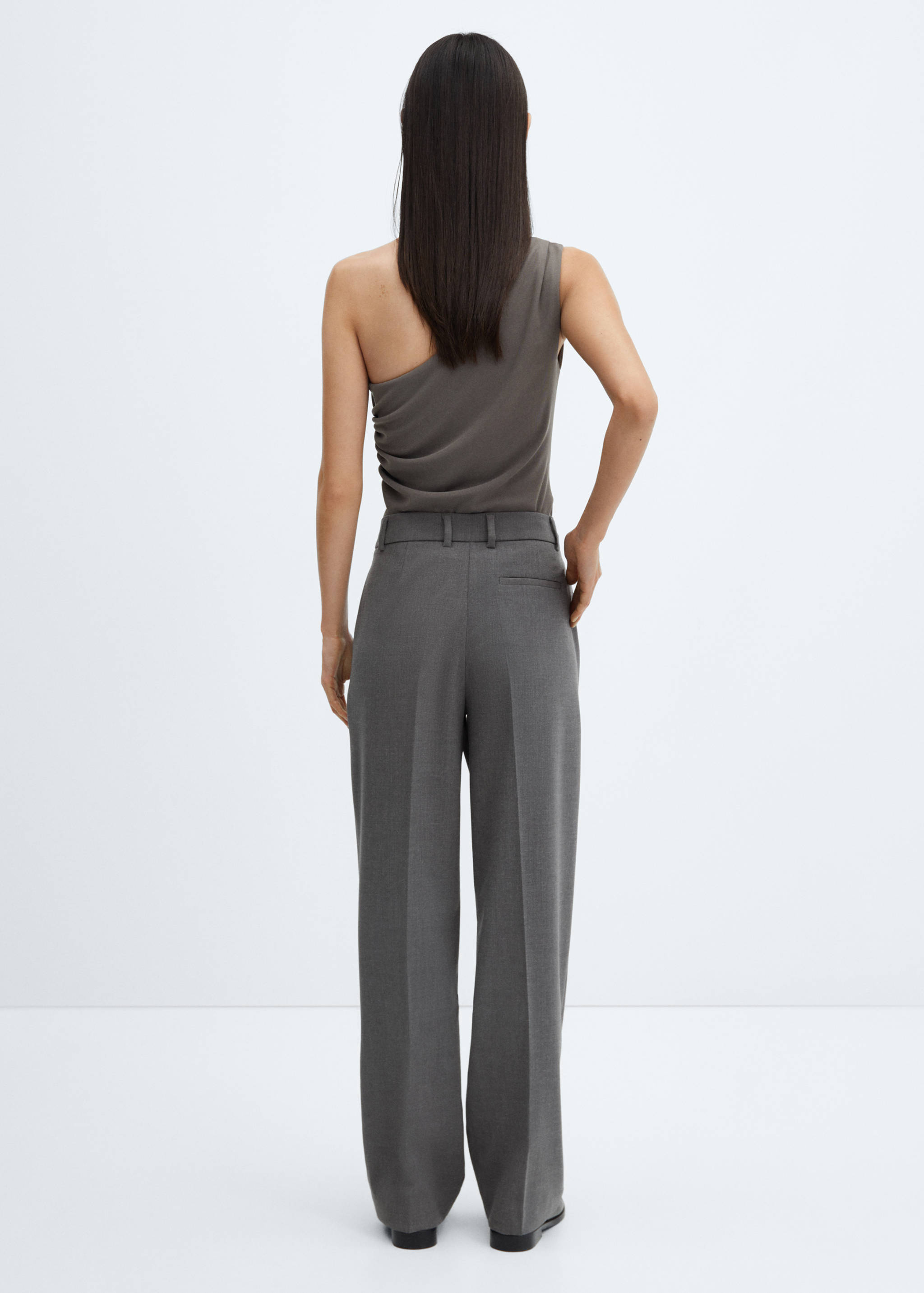 Straight-fit flecked trousers - Reverse of the article