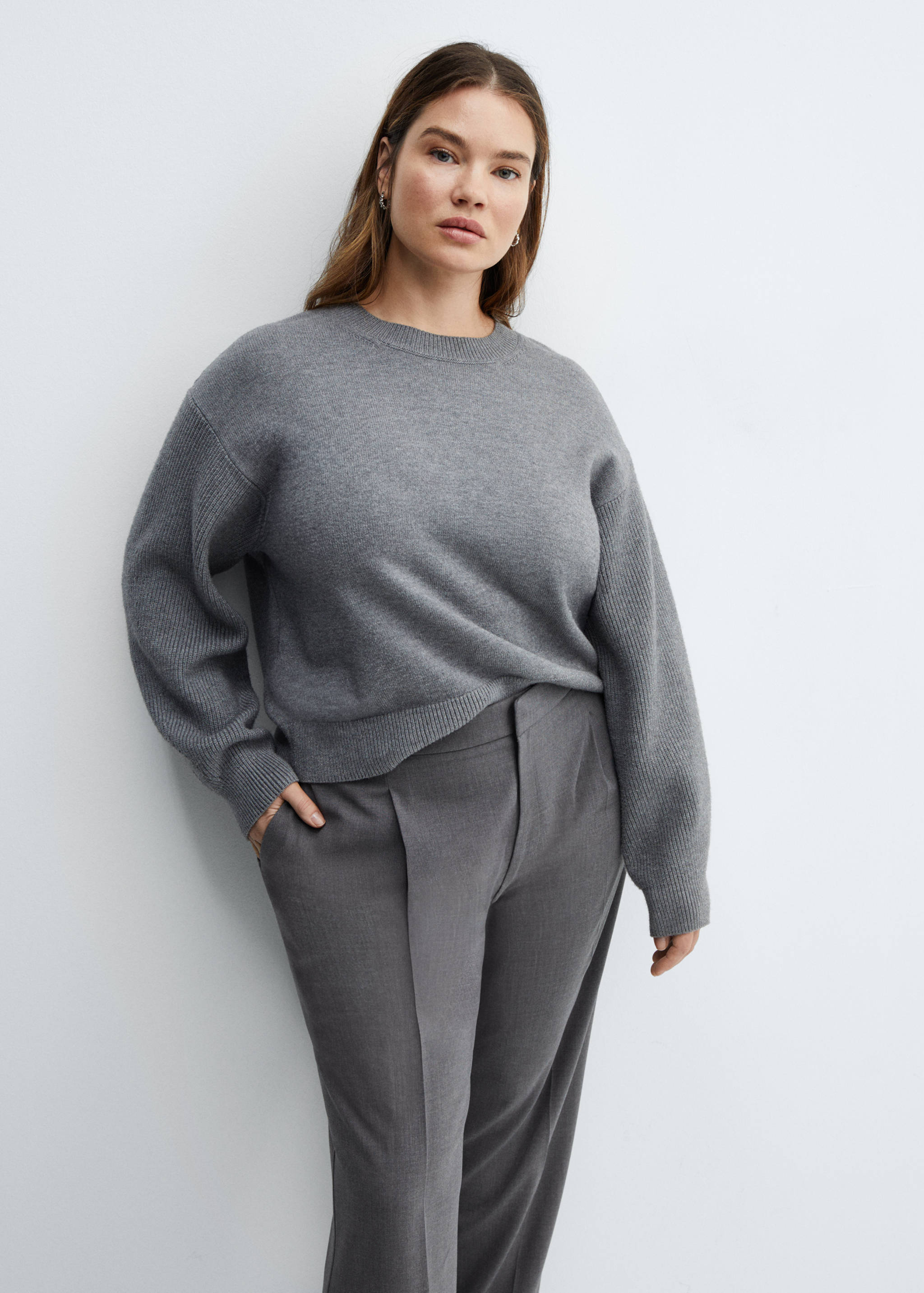 Straight-fit flecked trousers - Details of the article 5