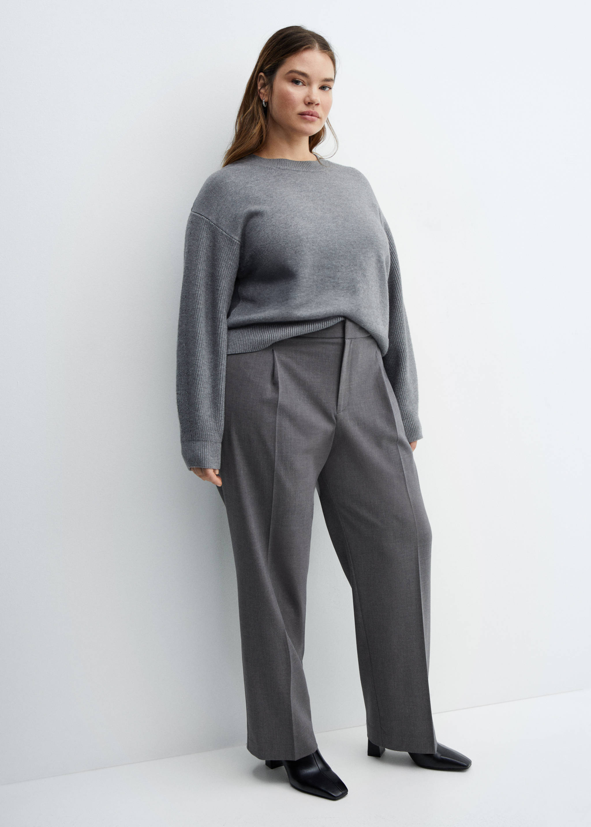 Straight-fit flecked trousers - Details of the article 4