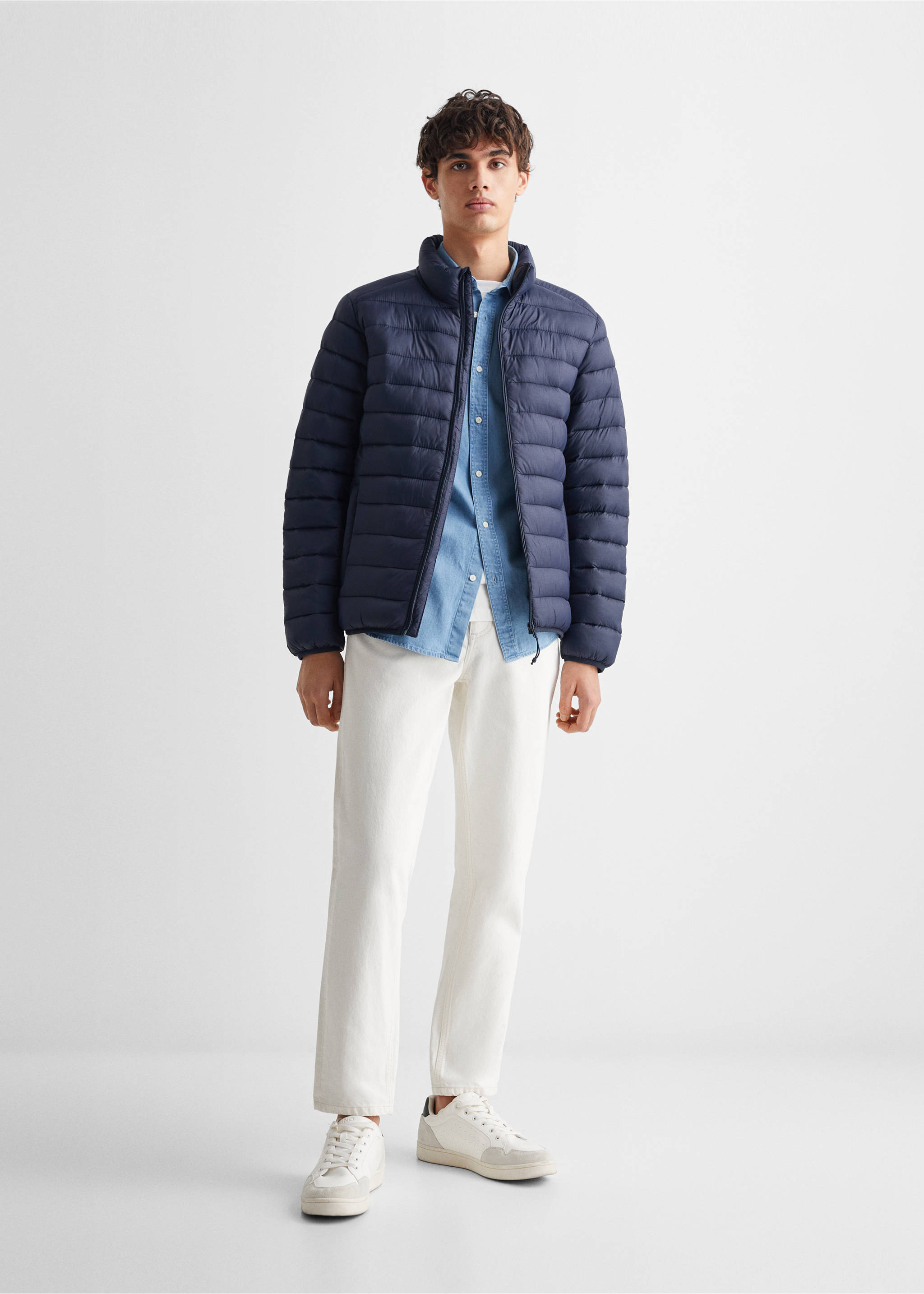 Anorak acolchado cremallera - Plano general, Azul marino. Ref: 67090676-00.