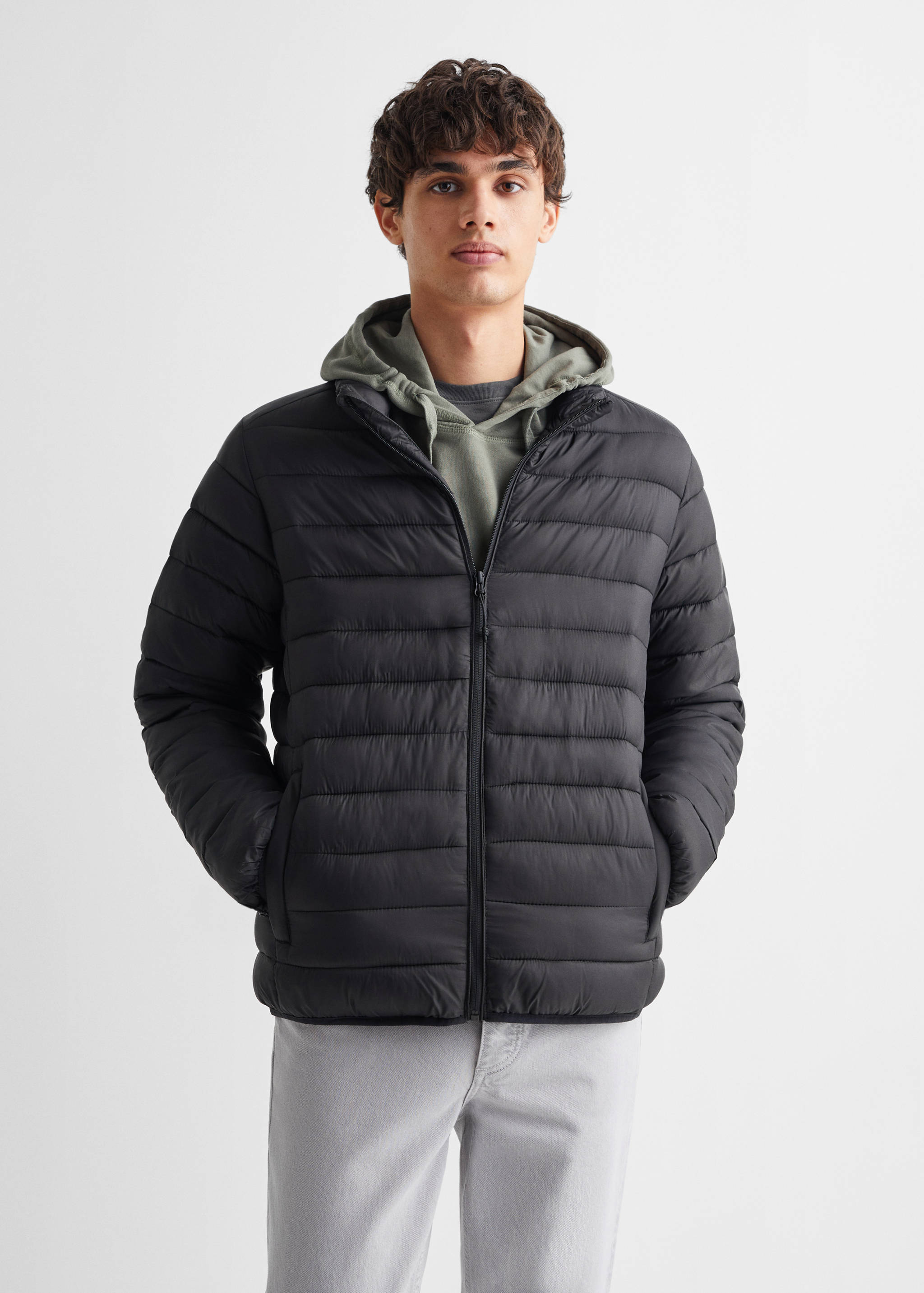 Anorak acolchado cremallera - Plano medio