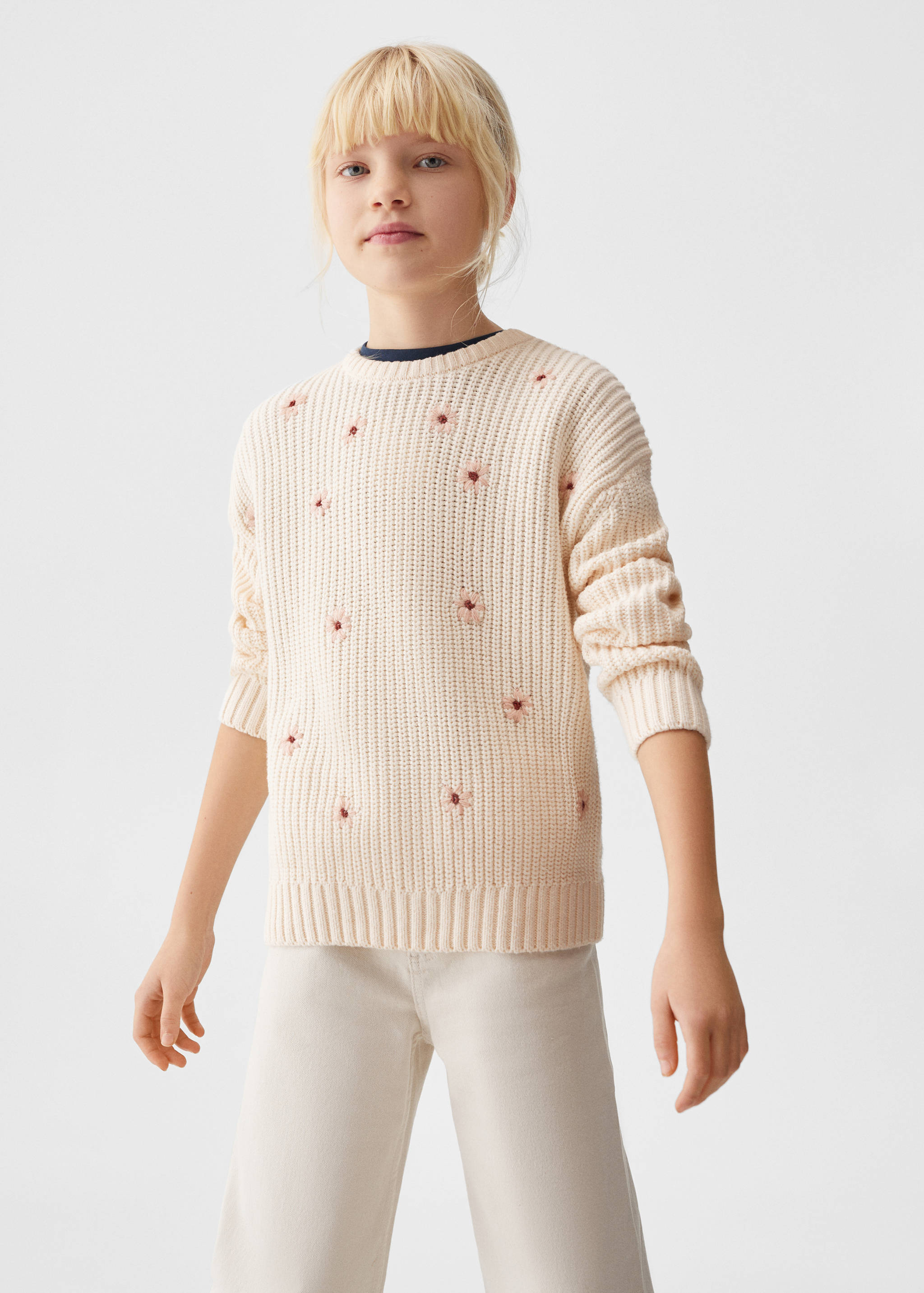 Camisola de bordado floral - Plano médio