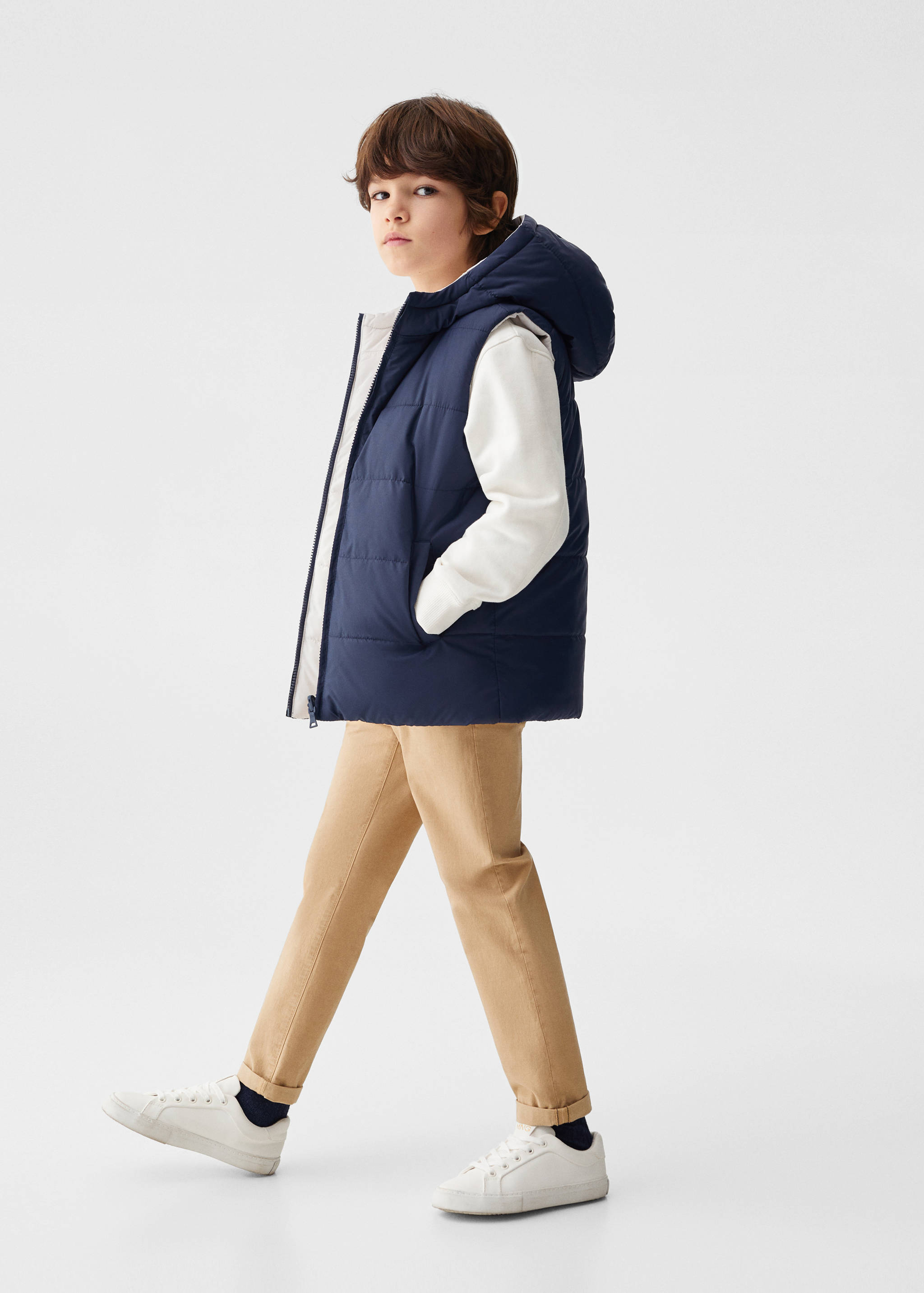 双面间棉马甲 - null