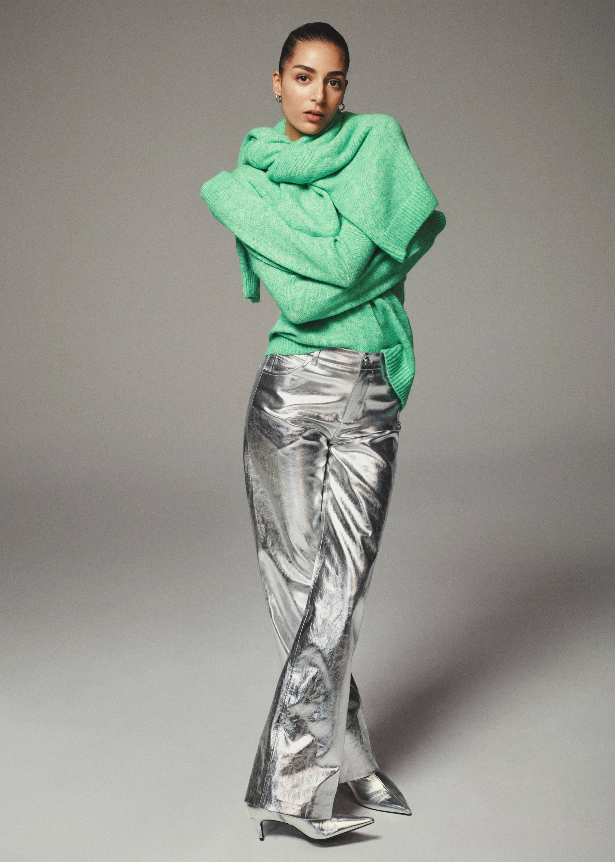 Pantalon wideleg métallisé - Détail de l'article 7