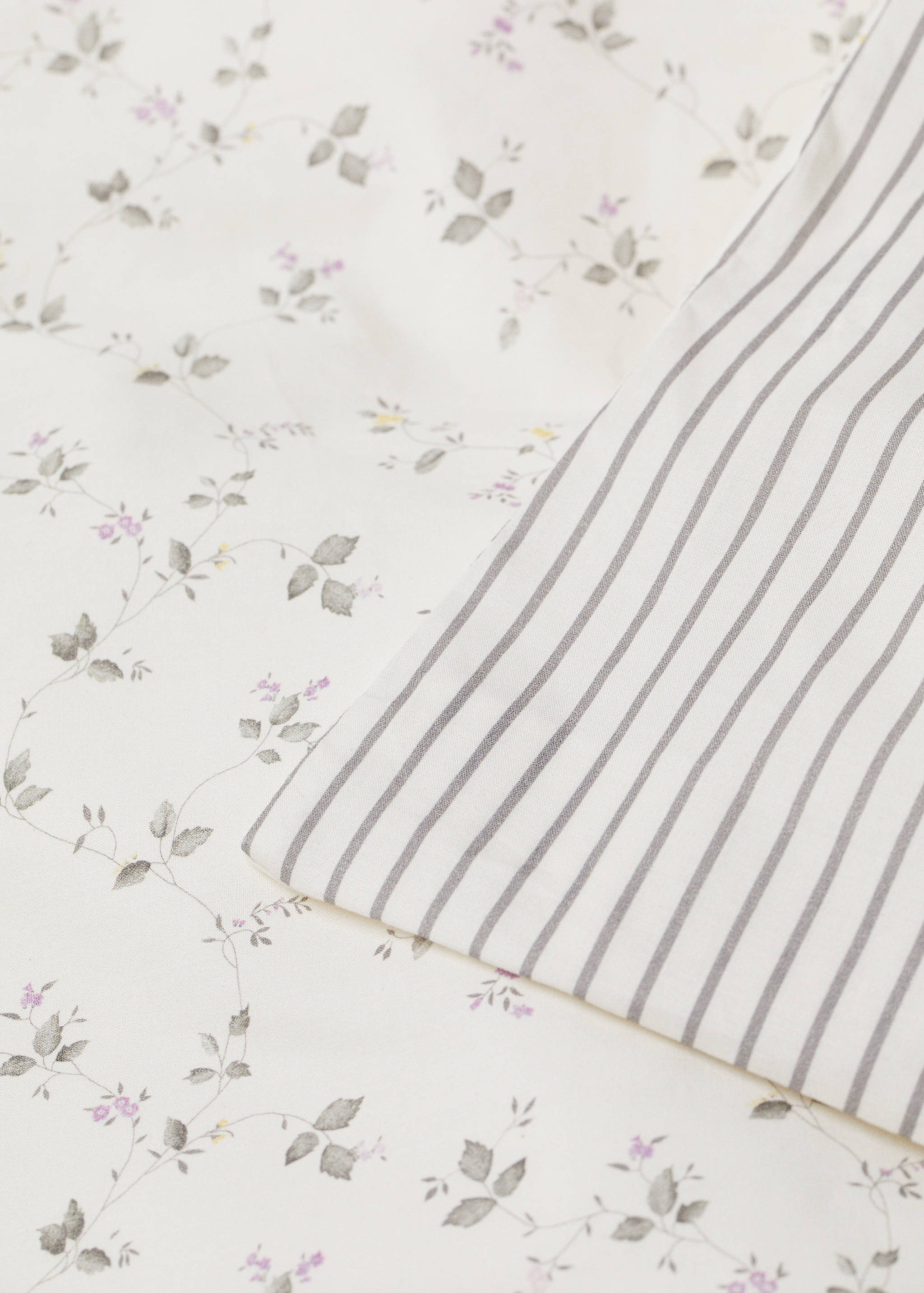 Funda nórdica reversible flores y rayas cama 180cm - Detalle del artículo 3