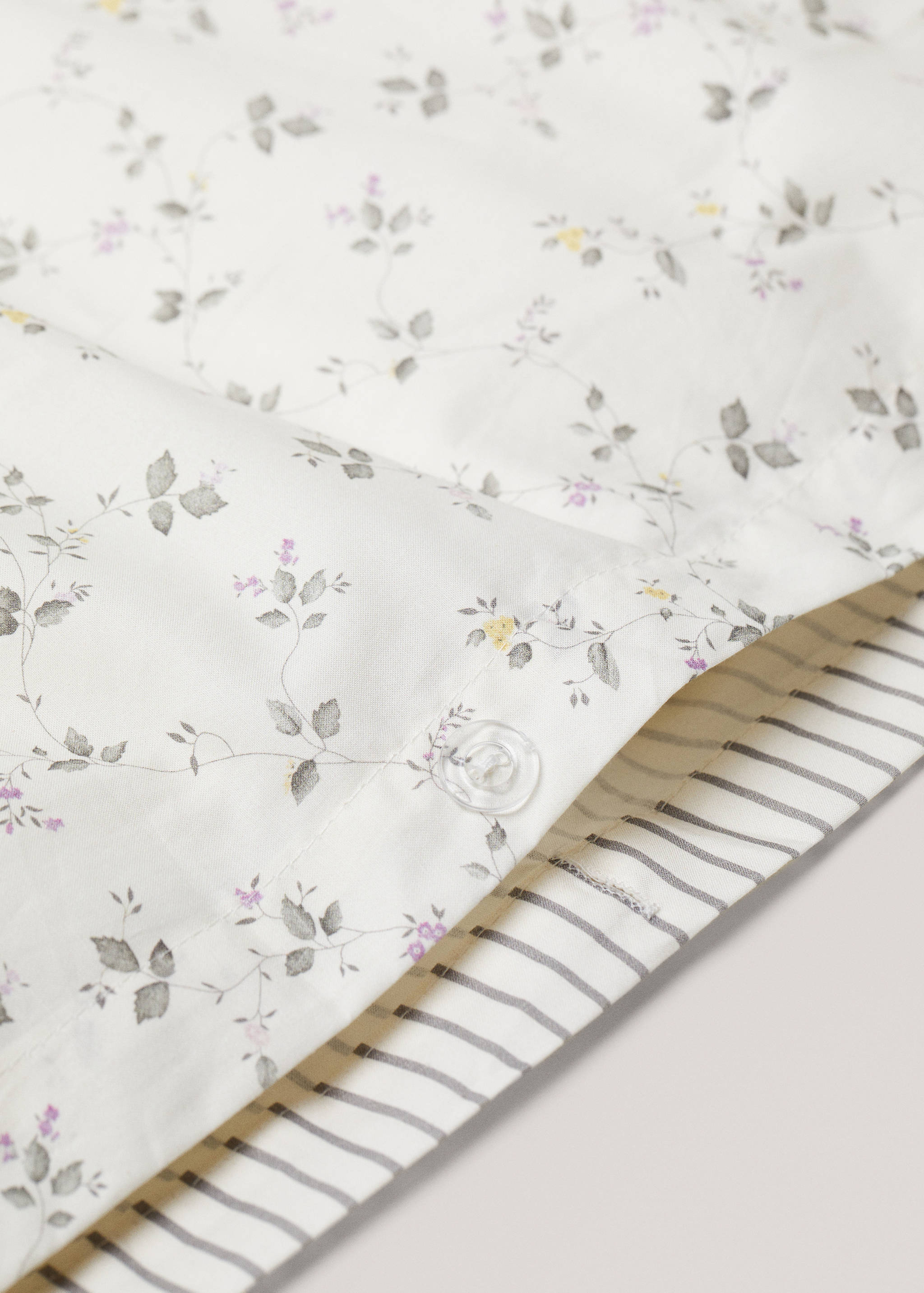 Funda nórdica reversible flores y rayas cama 180cm - Detalle del artículo 4