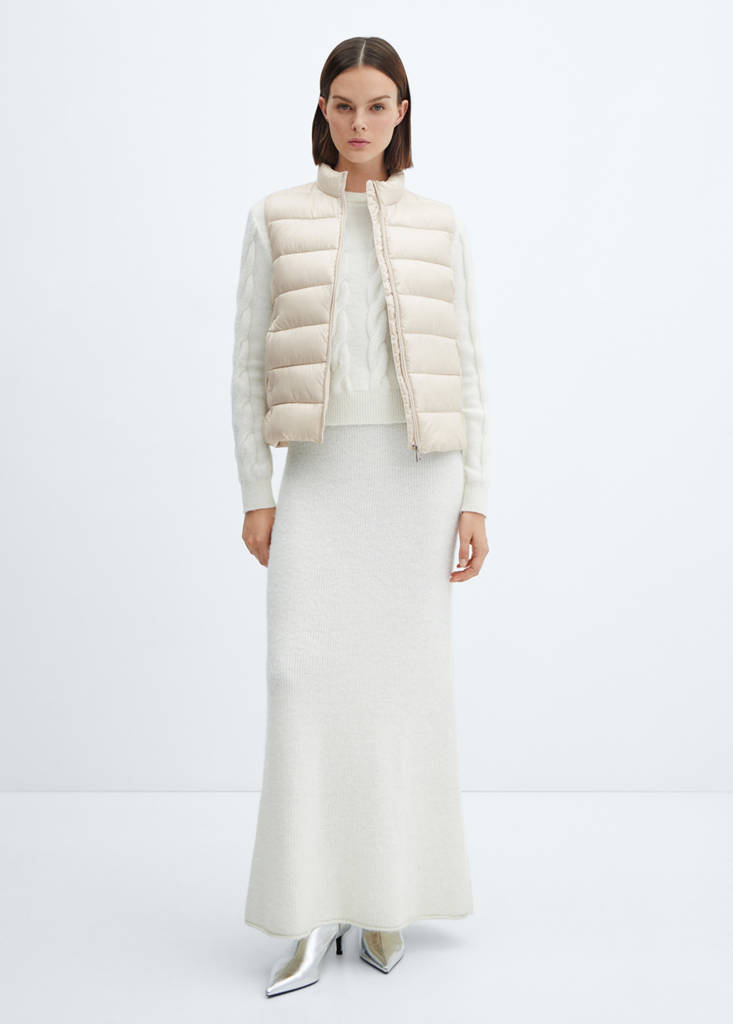 Ultra-light quilted gilet — Ecru